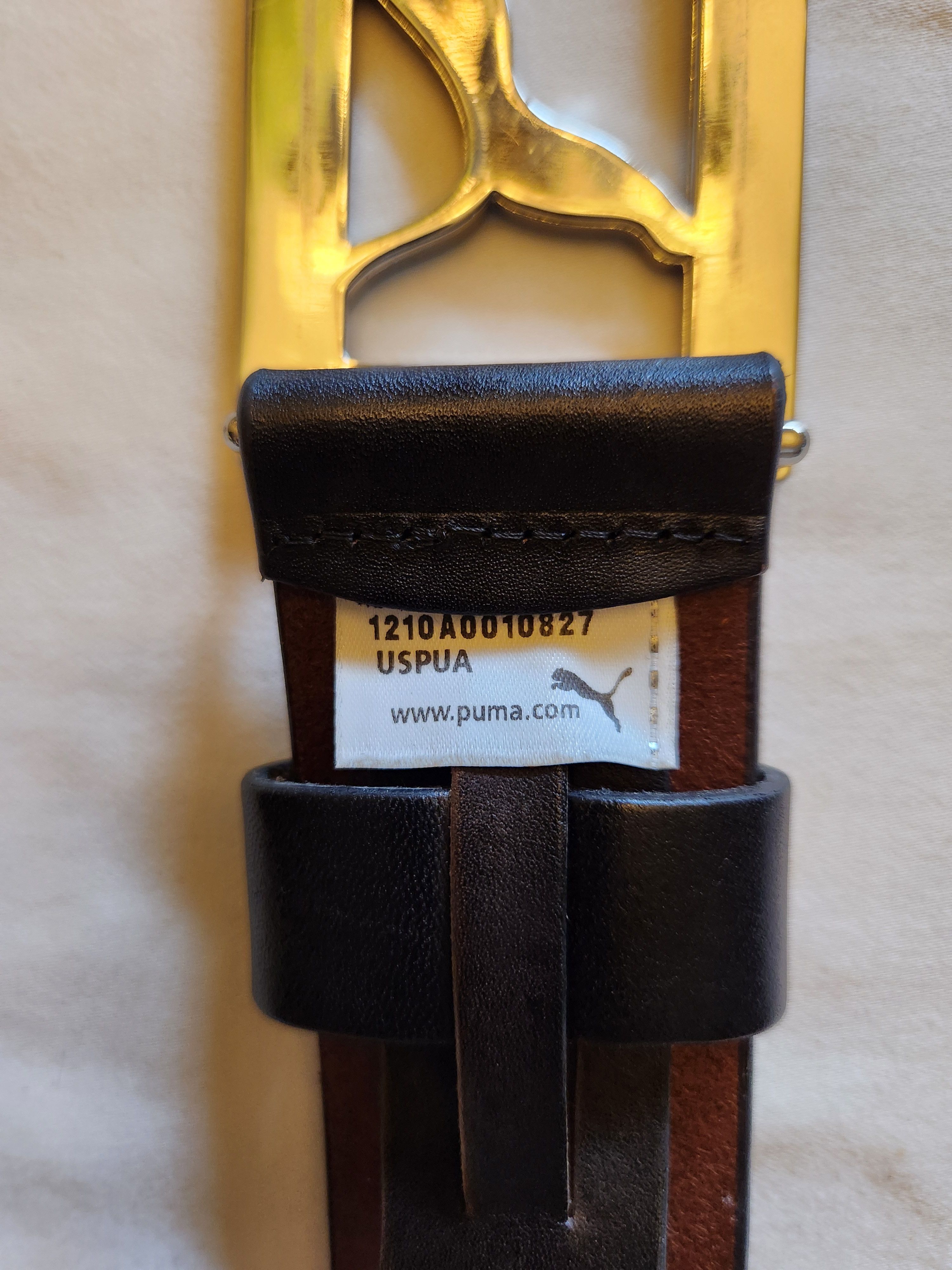 Puma NWOT 100% Leather Black Leather Golf Belt Size 36 - 4 Thumbnail