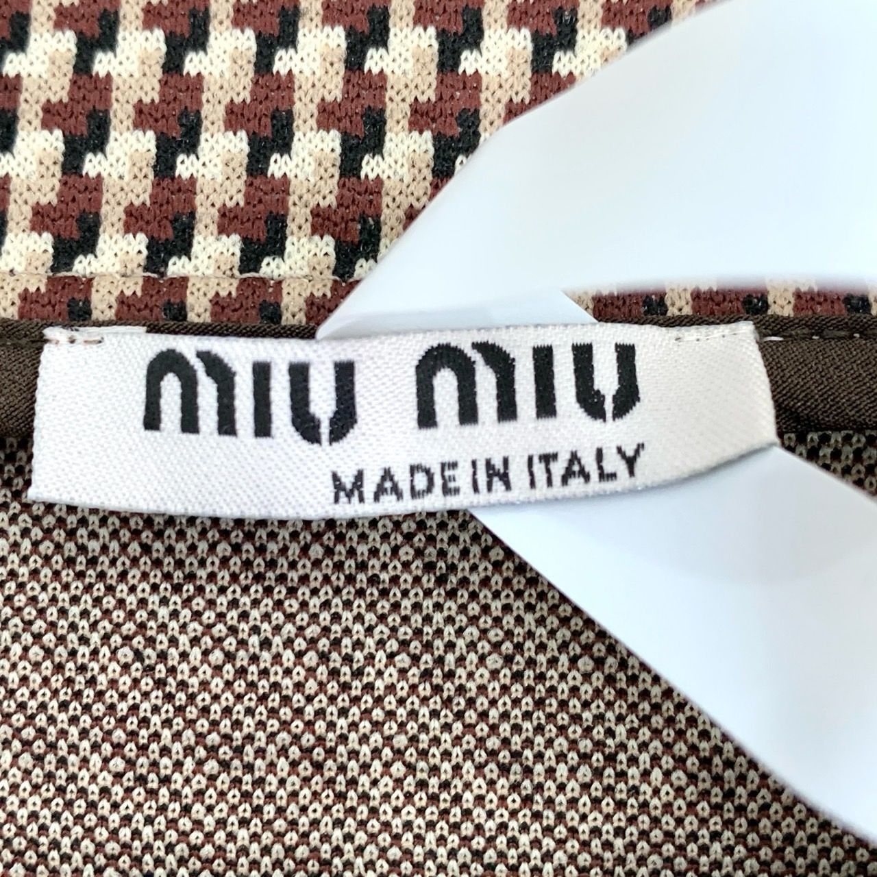 Miu Miu MiuMiu Lace Trimmed Brown Checkered Skirt, Size XS, Size 27" / US 4 / IT 40 - 2 Thumbnail