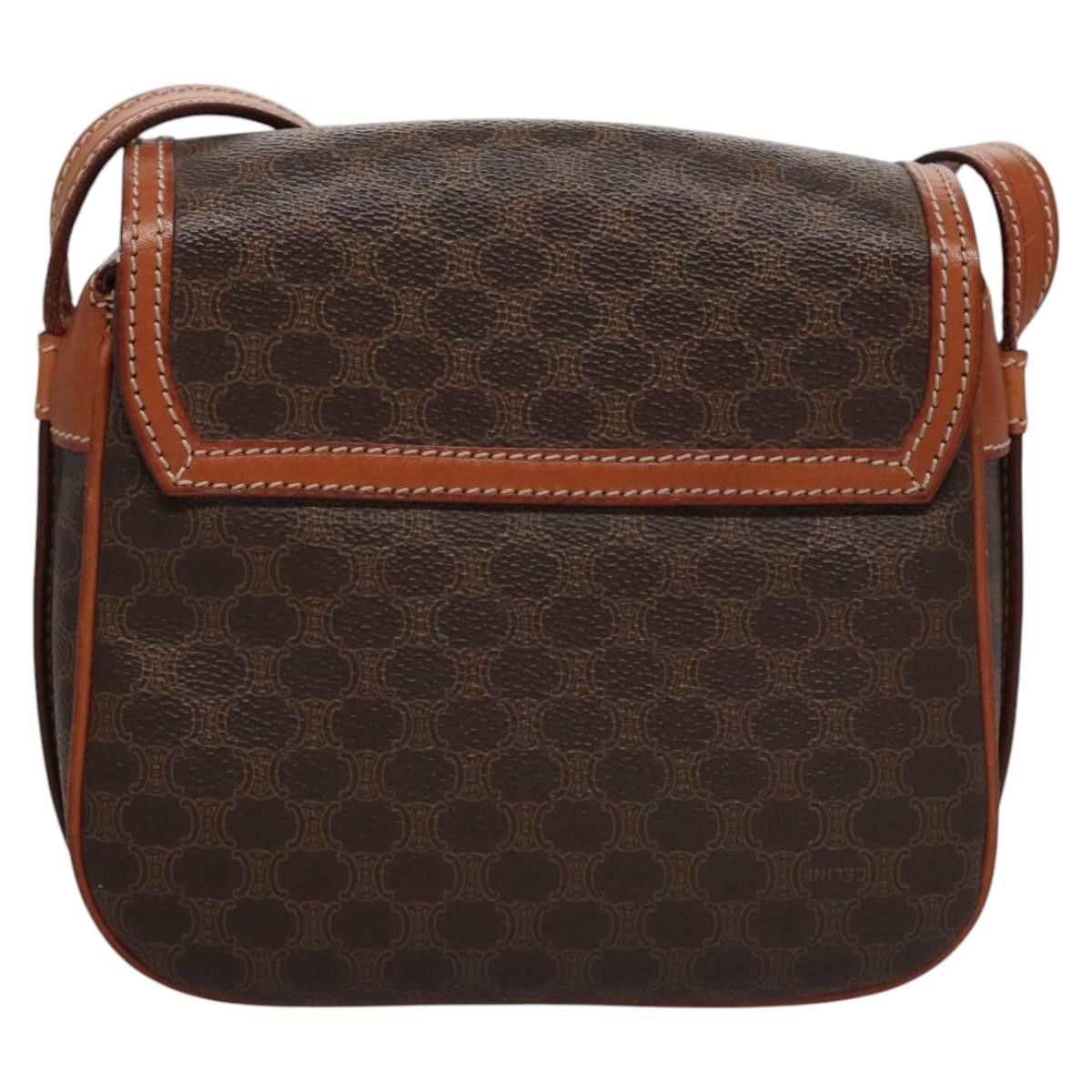 Celine CELINE Macadam Canvas Shoulder Bag Pvc Leather Brown Gold Size ONE SIZE - 3 Thumbnail