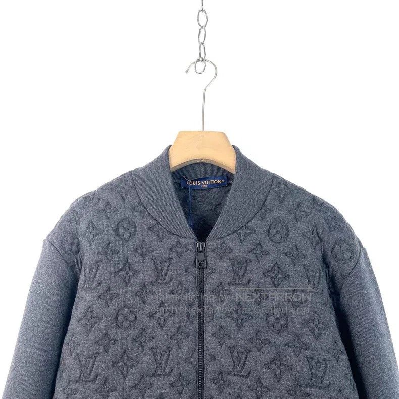 Louis Vuitton Louis Vuitton Grey sheep-wool blend bomber jacket Size US XL / EU 56 / 4 - 3 Thumbnail