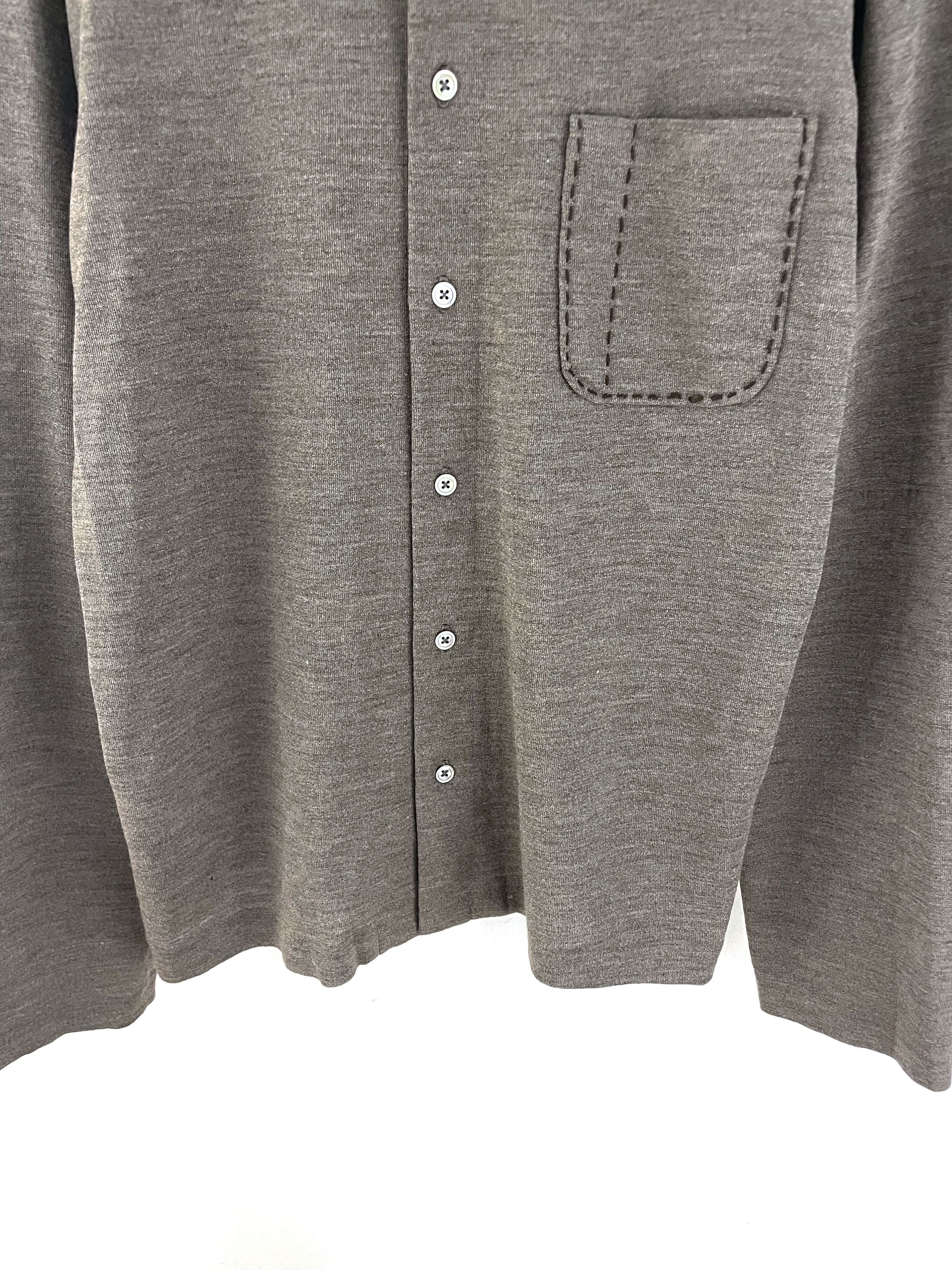 Yohji Yamamoto Contrast Stitch Wool Shirt Size US M / EU 48-50 / 2 - 5 Thumbnail