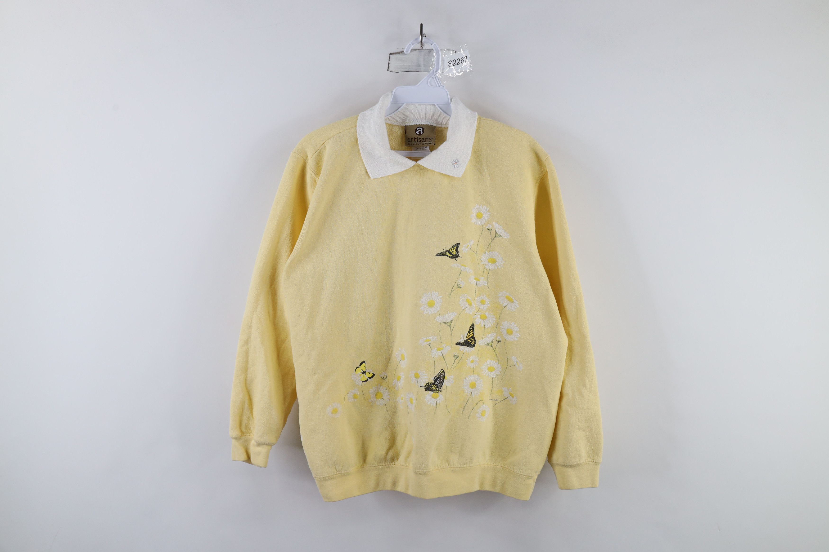 Vintage Vintage 90s Country Primitive Flower Collared Sweatshirt Size M / US 6-8 / IT 42-44 - 1 Thumbnail