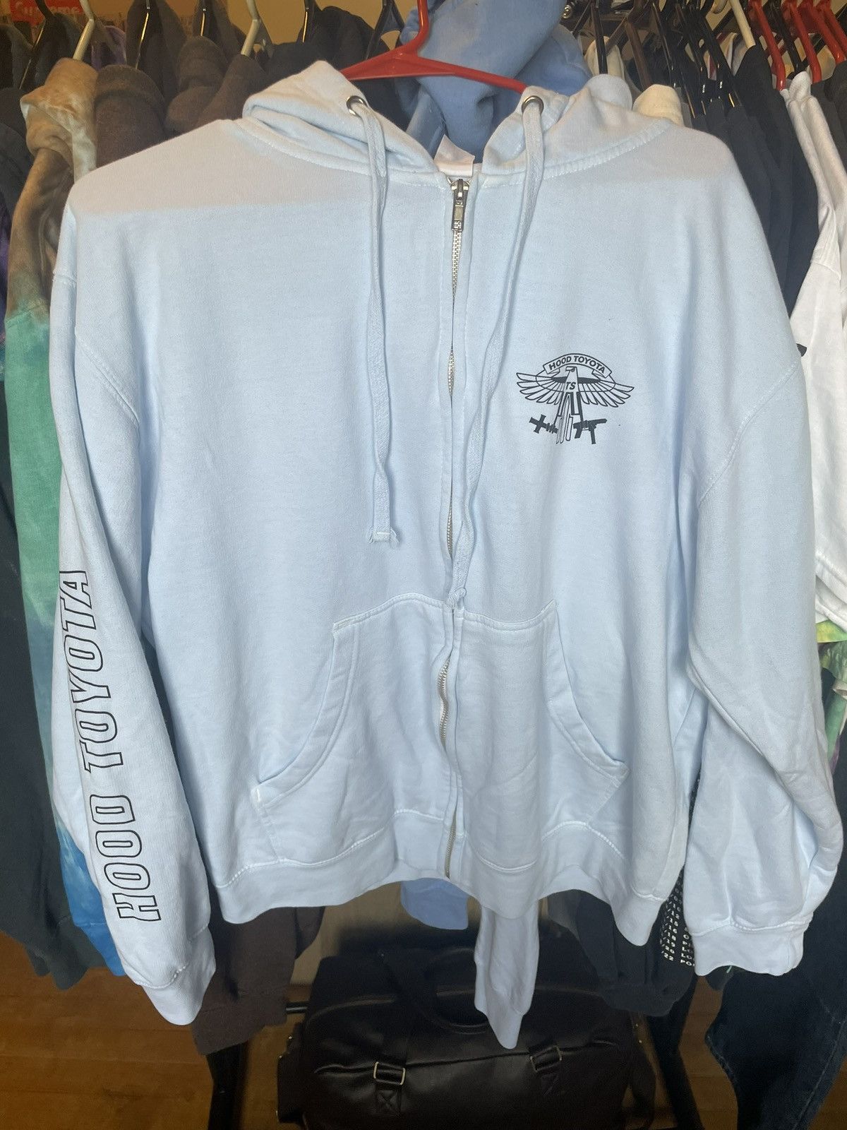 image of Travis Scott Zip Up Light Blue 2016 in Bleu, Men's (Size 2XL)