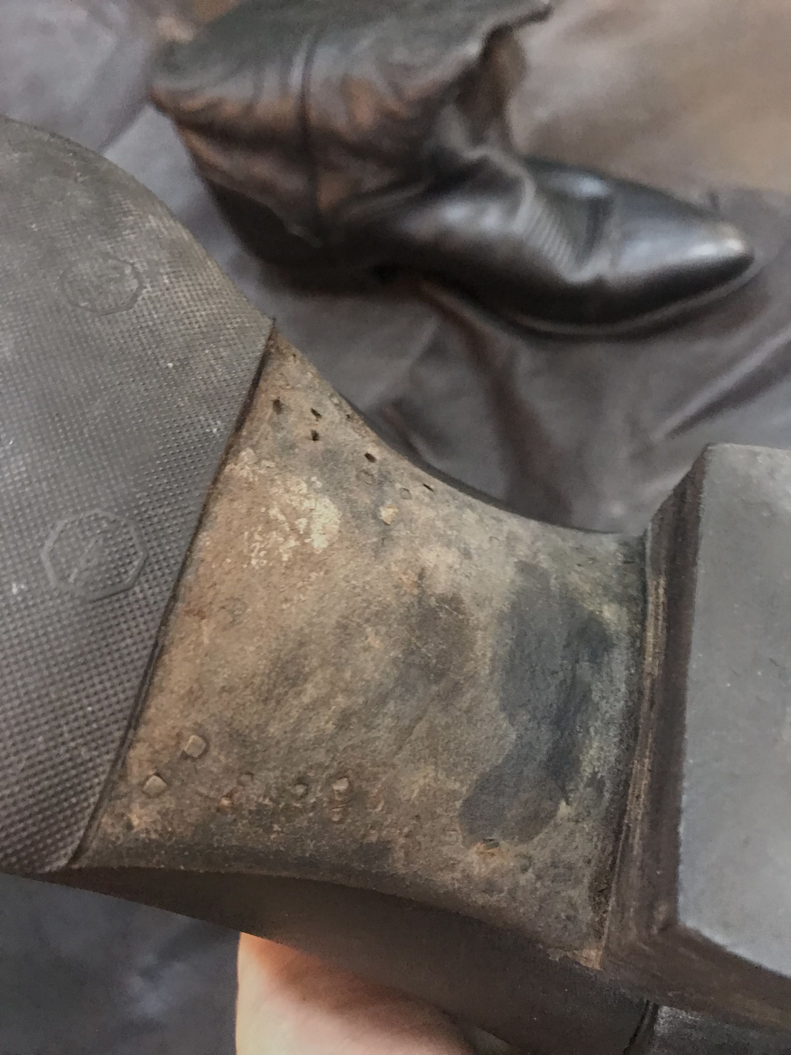 Other BLACK LEATHER COWBOY BOOTS WITH TRADITIONAL WOOD NAILS Size US 14 / EU 47 - 7 Thumbnail