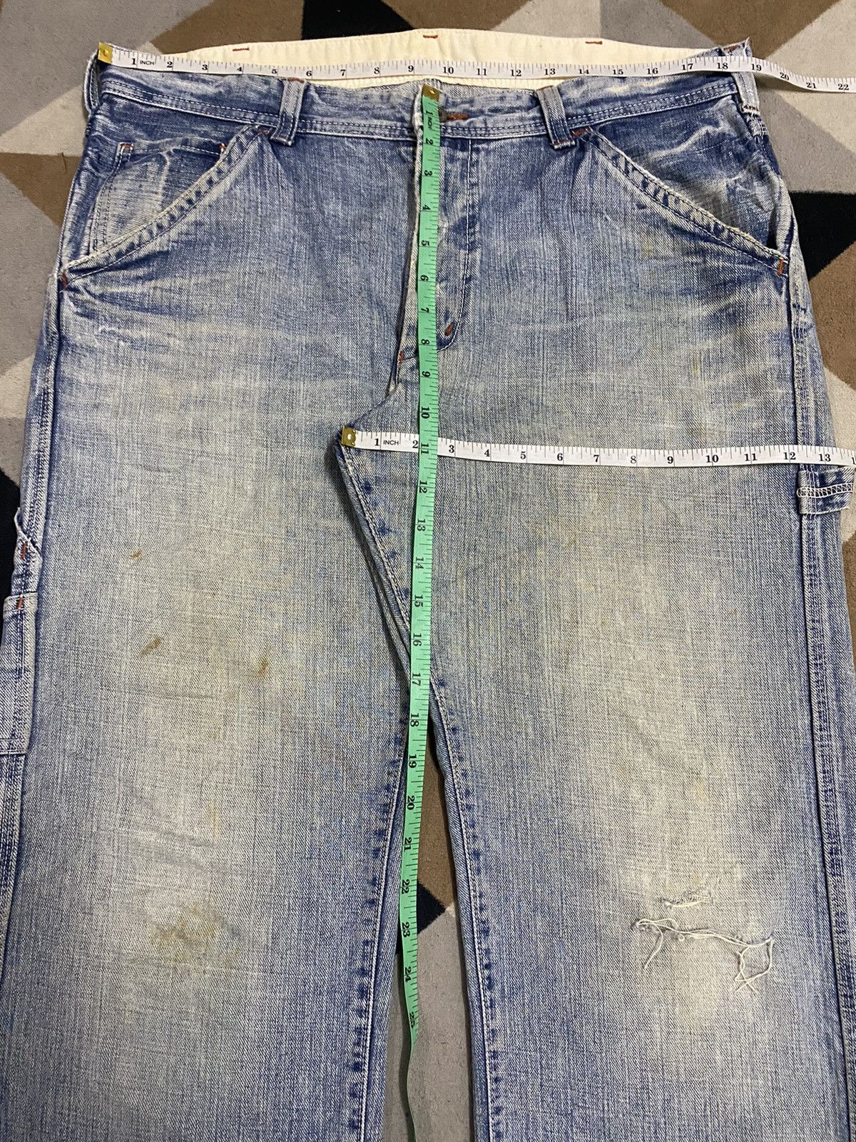 Japanese Brand Distressed Vintage Blue Denim Carpenter Jeans With a Relaxed Size US 38 / EU 54 - 11 Thumbnail