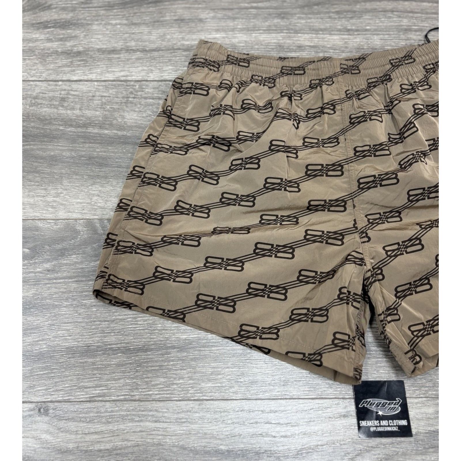 Balenciaga Balenciaga BB Monogram Swim Shorts ' Beige Brown ' | NEW! Size US 30 / EU 46 - 3 Thumbnail