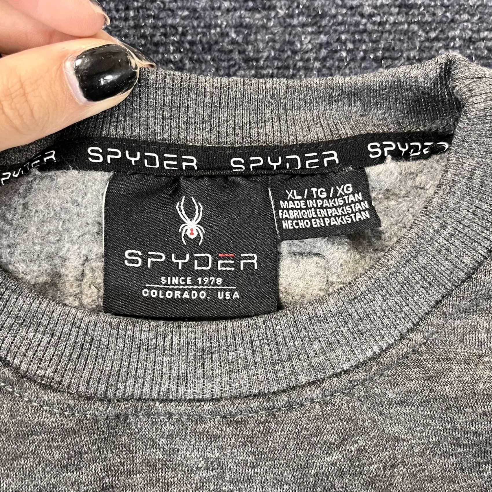 Spyder Spyder Sweatshirt Mens XL Gray Pullover Crewneck Logo Spider Colorado Outdoor Graphic Print All Seasons Size US XL / EU 56 / 4 - 2 Thumbnail