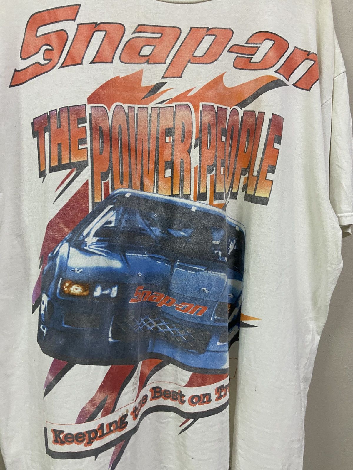 NASCAR × Vintage Distress Vintage Y2K Snap On Racing T-Shirt Size US XL / EU 56 / 4 - 2 Thumbnail