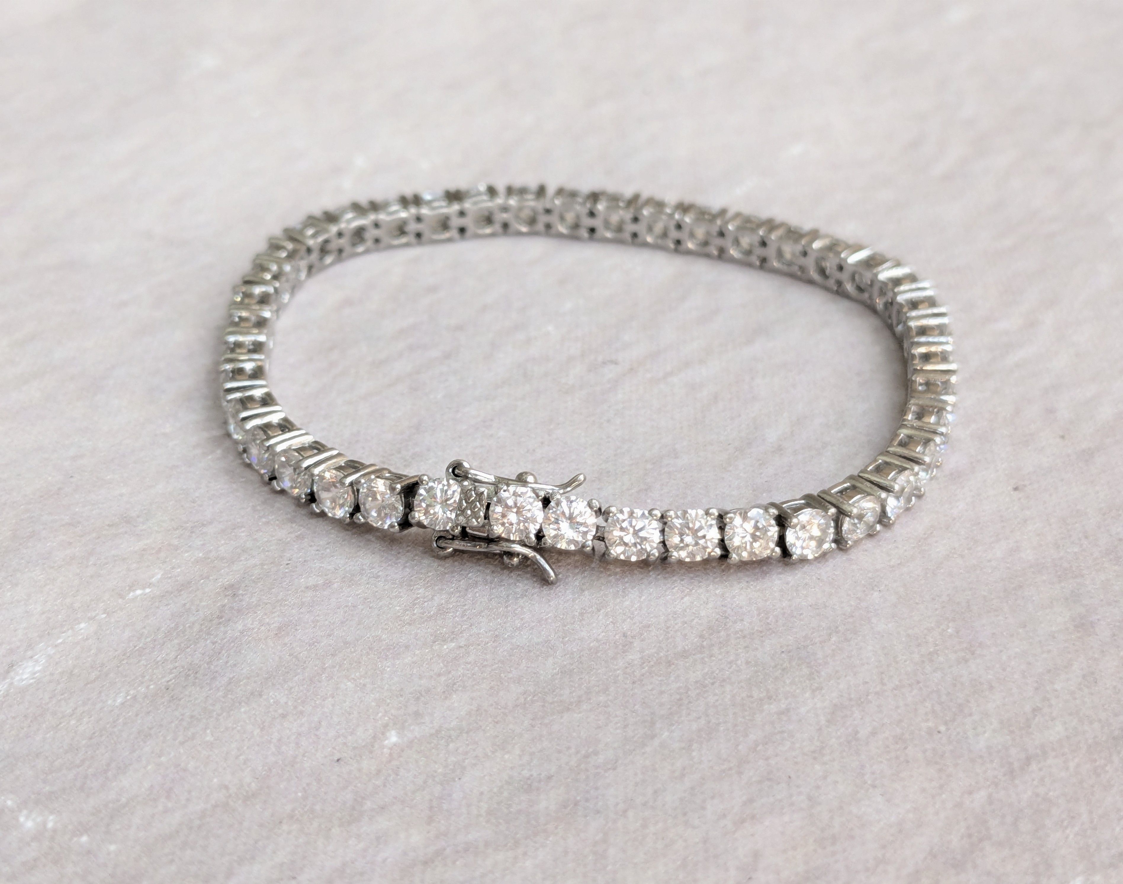 Sterling Silver Sterling Silver Tennis Bracelet CZ Clear 7.25" Round Size ONE SIZE - 2 Thumbnail