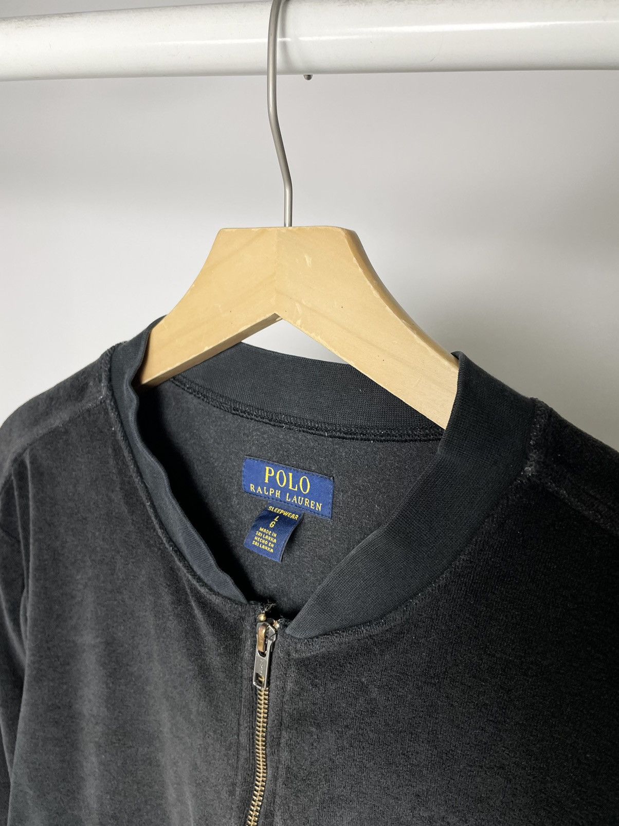 Polo Ralph Lauren Polo by Ralph Lauren 🎩 Black Velour Track Suit Zip up Jacket Size US L / EU 52-54 / 3 - 4 Thumbnail