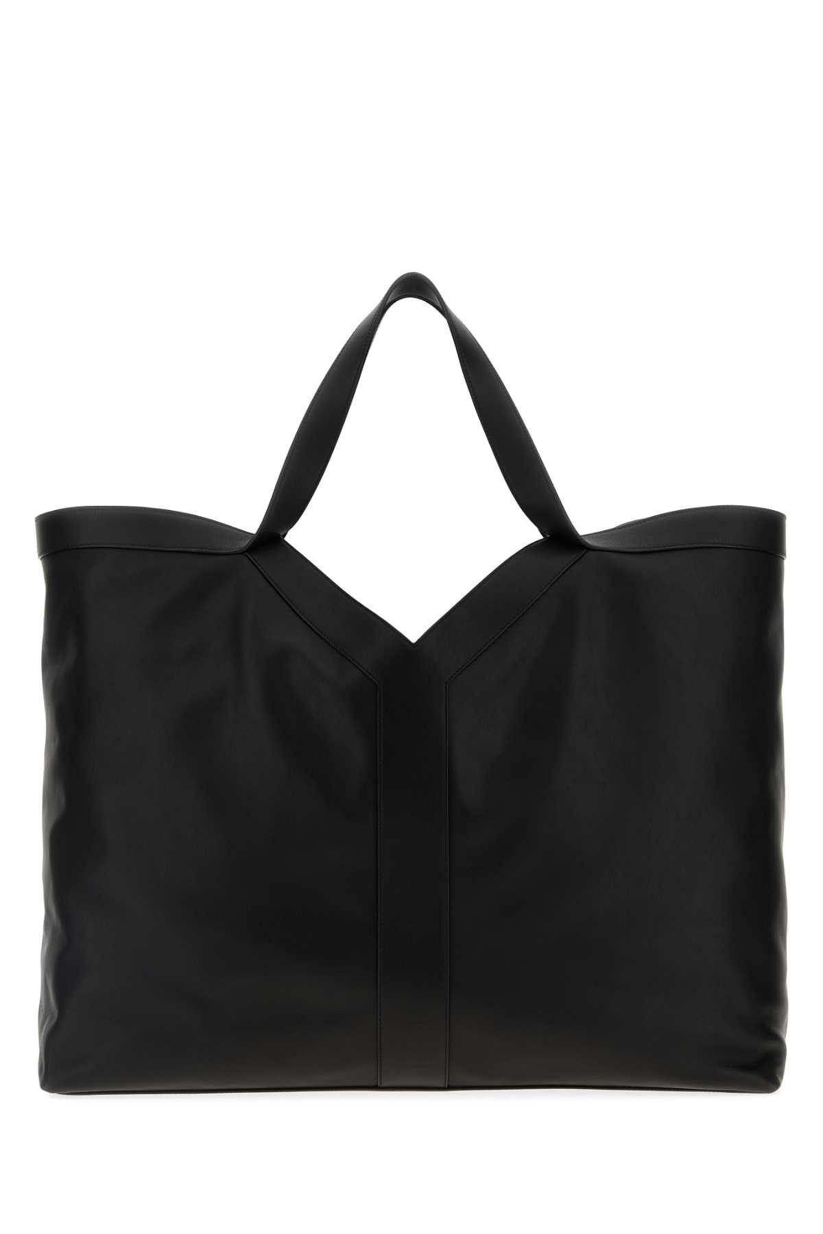 Saint Laurent Paris Black Leather Maxi Shopping Bag Size ONE SIZE - 1 Thumbnail