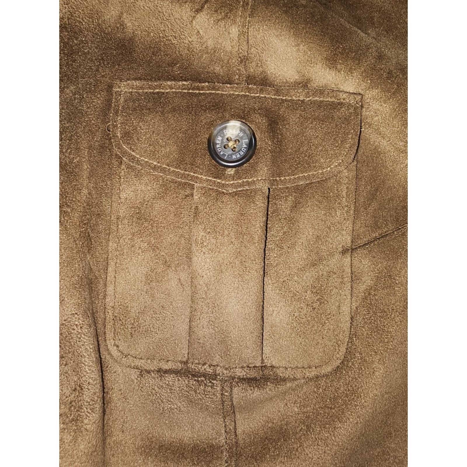 Ralph Lauren VINTAGE Lauren by Ralph Lauren Dry Goods Supply Co. Faux Suede Full Zip Vest 2X Tan Brown Western Size US XXL / EU 58 / 5 - 5 Thumbnail