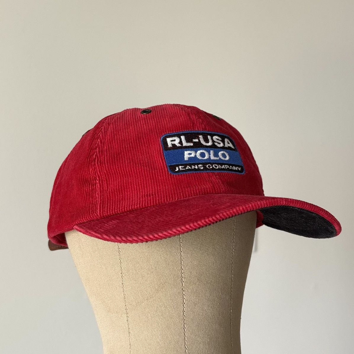 Polo Ralph Lauren Polo Jeans Corduroy Hat Spellout Patch Logo Leather Strap Size ONE SIZE - 2 Thumbnail