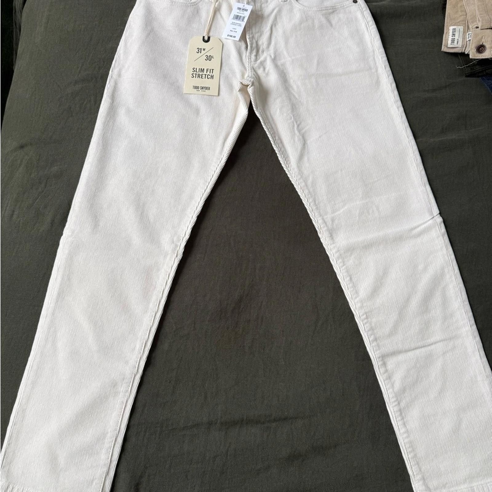 Todd Snyder Todd Snyder Ivory Slim Corduroy Pant Size US 31 - 5 Thumbnail