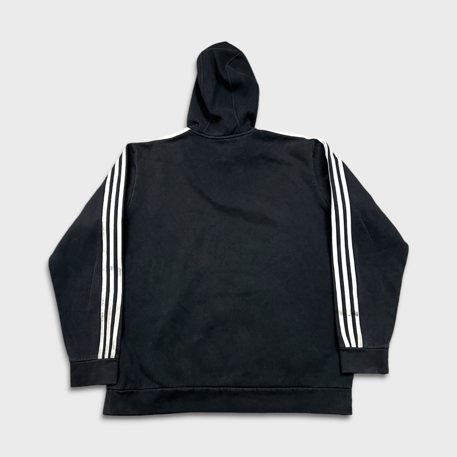Adidas × Vintage Adidas Hoodie Large Stripe Spellout Pullover Hood Sweatshirt Size US L / EU 52-54 / 3 - 3 Thumbnail