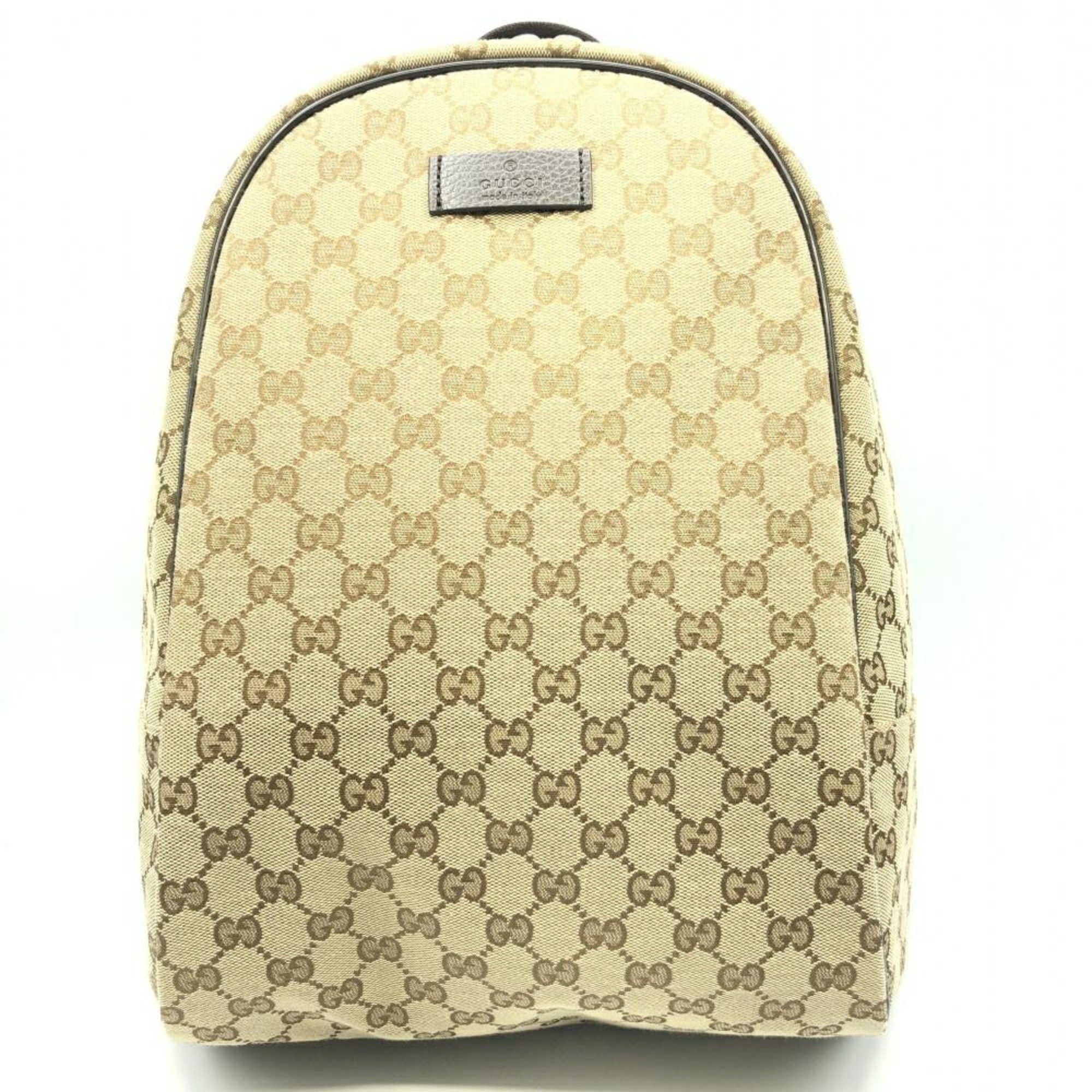 image of Gucci GG Canvas Backpack 449906 Beige Outlet Engraved Gucci, Women's