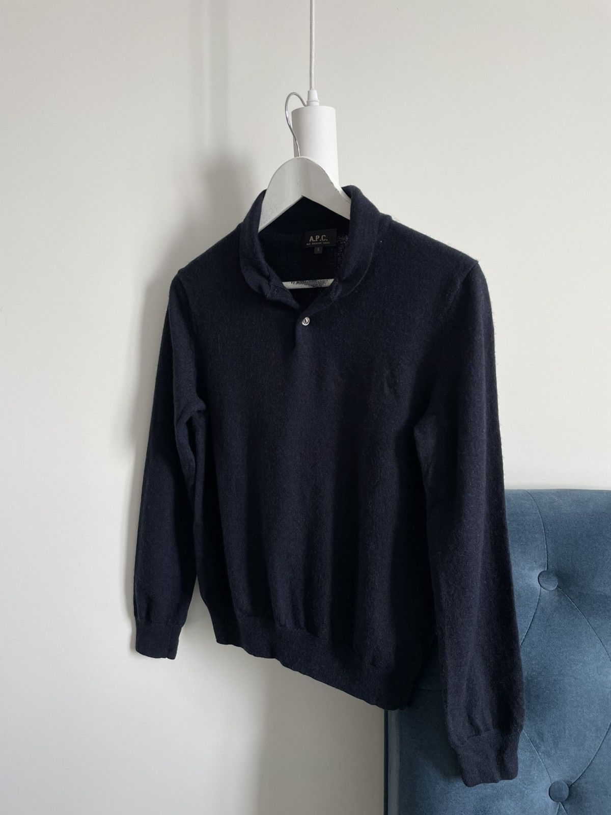 A.P.C. A.P.C. Rue Madame Paris Sweater Laine Wool Dark Blue Size US S / EU 44-46 / 1 - 2 Thumbnail