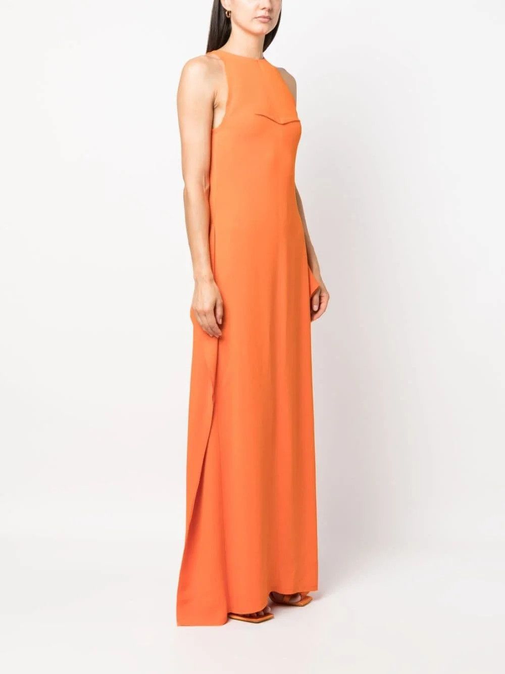 Lanvin o1y0326 Maxi Dress in Orange Size M / US 6-8 / IT 42-44 - 3 Thumbnail