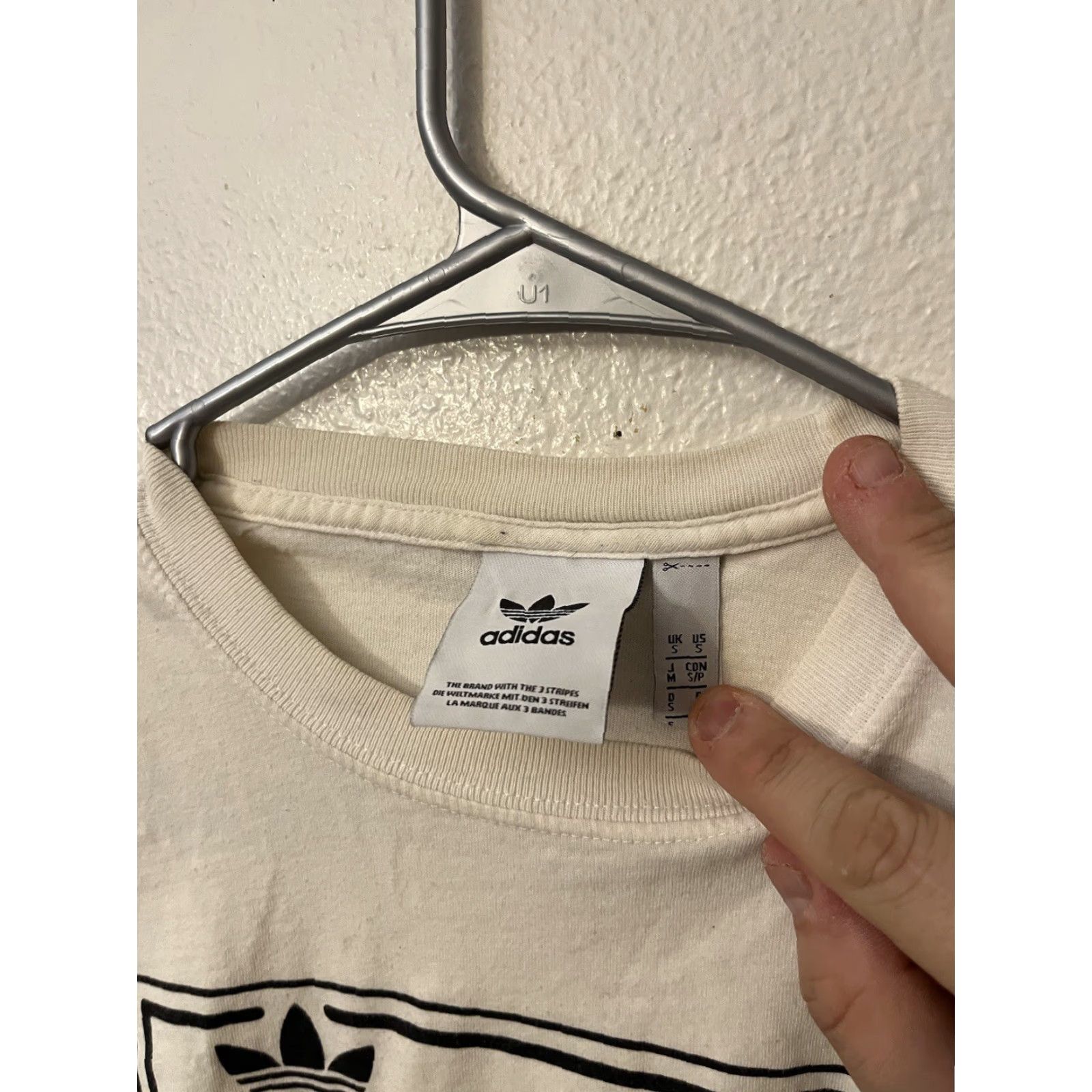 Adidas Adidas Mens T-Shirt Ivory Size Small Crew Neck Long Sleeve Size US S / EU 44-46 / 1 - 3 Thumbnail