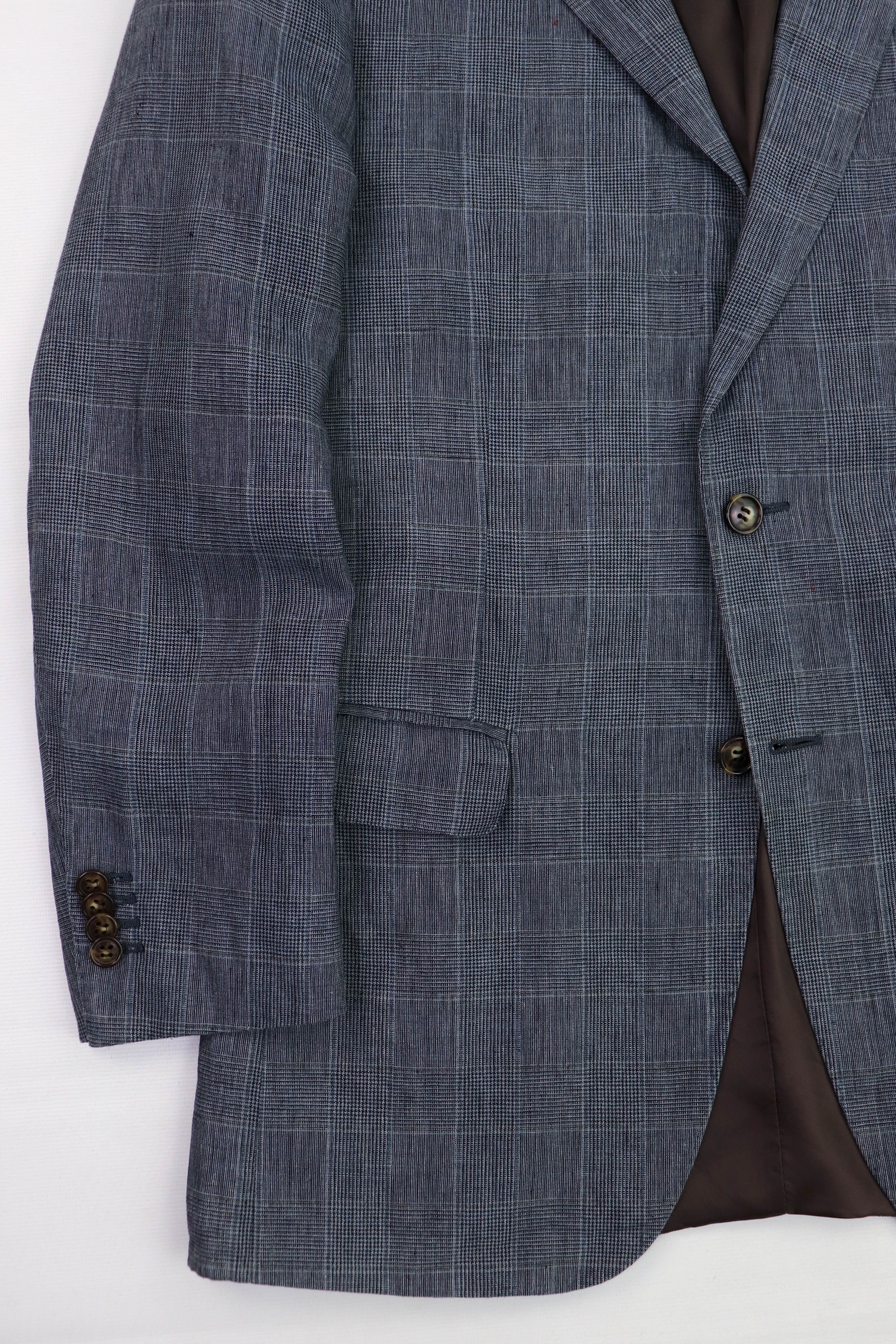 Suitsupply Suitsupply Ormezzano Plaid Grey Pure Linen Blazer Jacket Size 38L - 4 Thumbnail