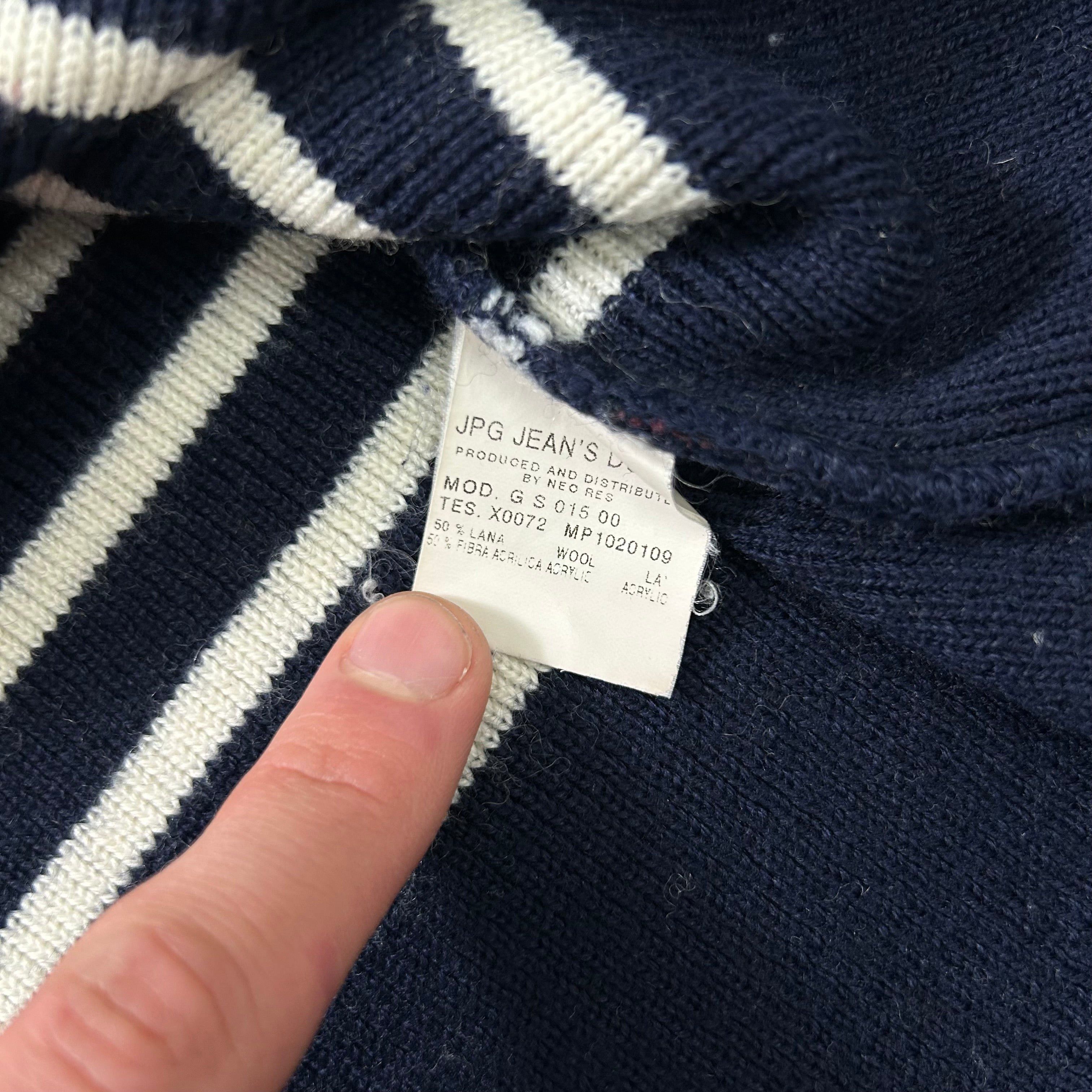 Jean Paul Gaultier Jean Paul Gaultier 1990s Classic Navy White Striped Jersey Size US S / EU 44-46 / 1 - 8 Thumbnail
