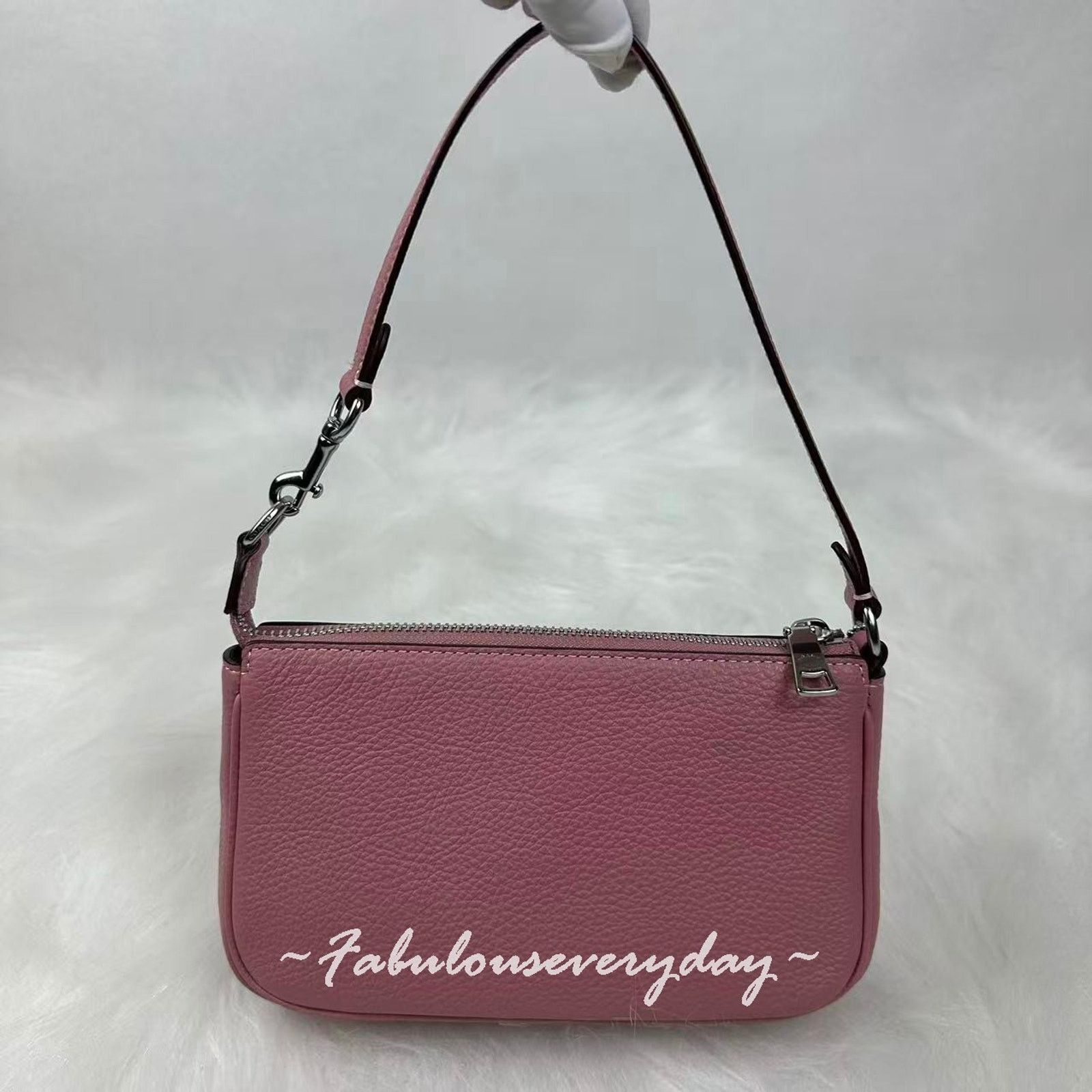 Coach Coach Nolita 19 Wristlet Handbag Clutch Leather Dusty Pink Size ONE SIZE - 4 Thumbnail