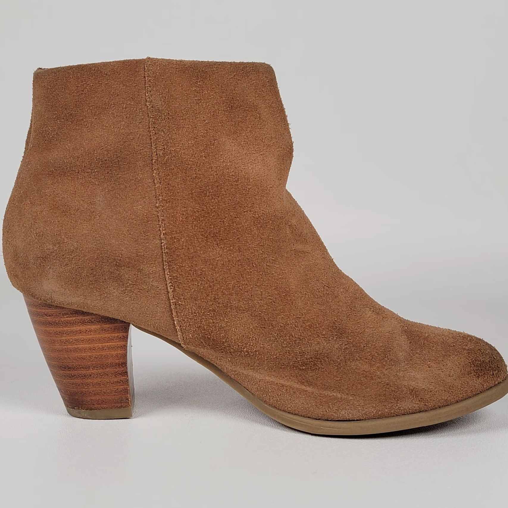 Camel Bass Women's Bridget Boots Size 6 Tan Camel Suede Block Heel Boho Comfy Bootie Size US 6 / IT 36 - 5 Thumbnail