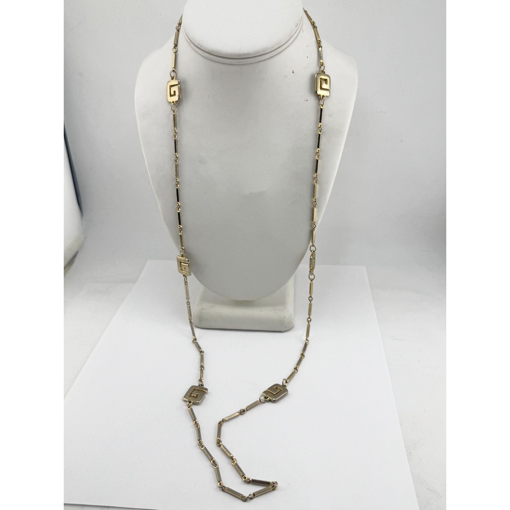 Vintage Vintage gold tone Greek key logo chain necklace Size ONE SIZE - 3 Thumbnail