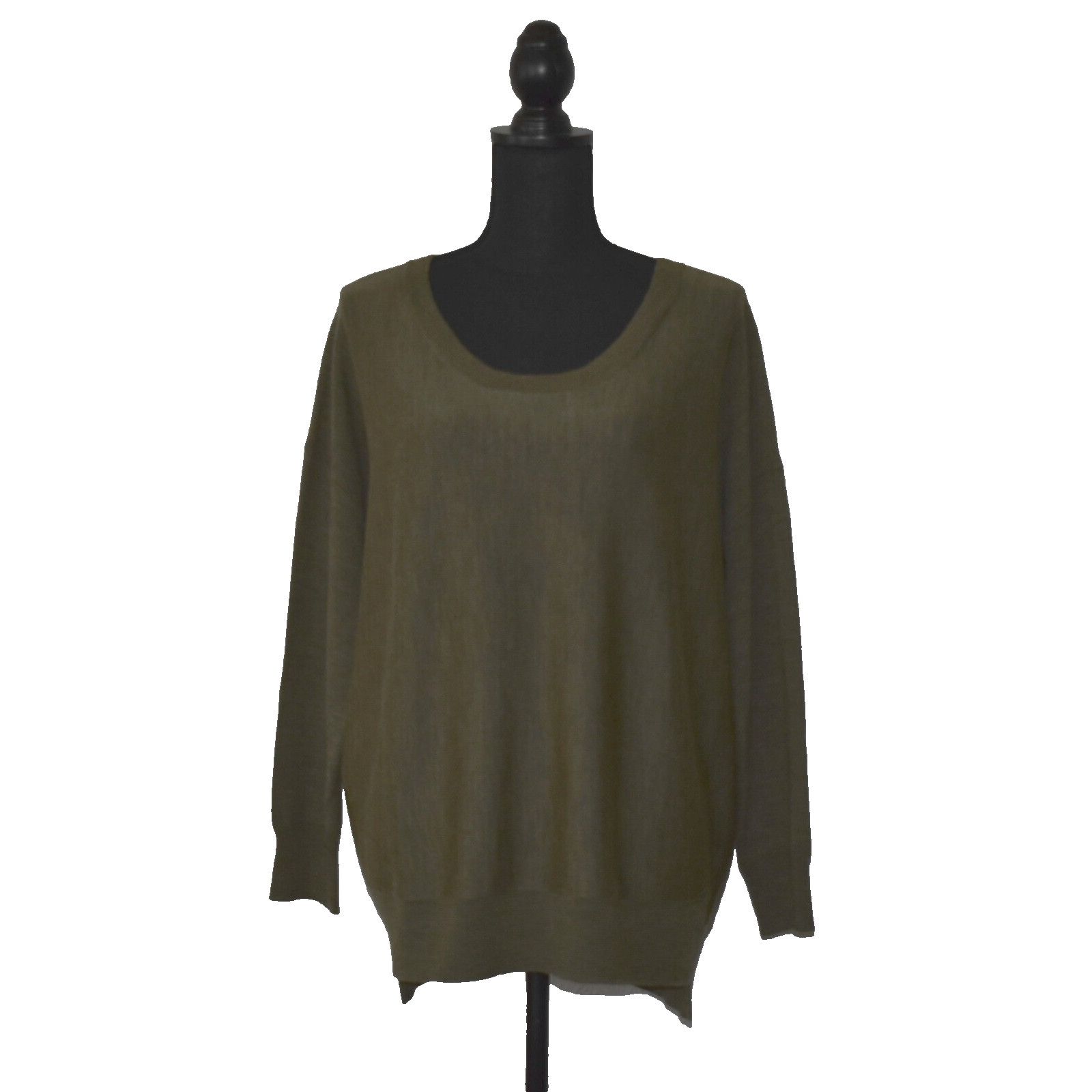 Eileen Fisher NEW EILEEN FISHER Olive Green Merino Wool Relaxed Sweater M Size M / US 6-8 / IT 42-44 - 1 Thumbnail