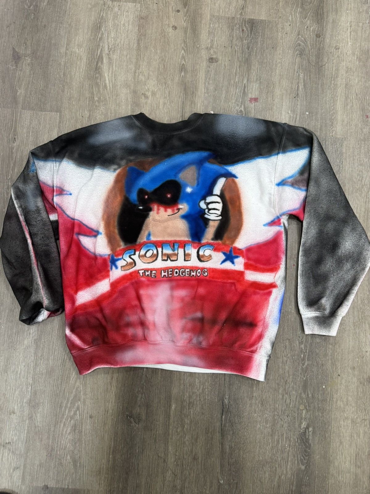Vintage Sonic.exe creepypasta airbrush sweatshirt Size US L / EU 52-54 / 3 - 4 Thumbnail