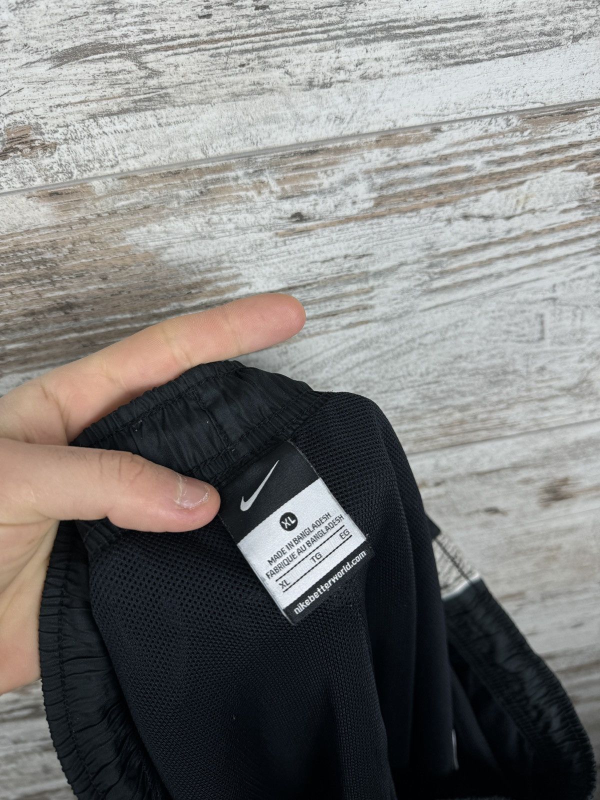 Nike × Vintage Mens Vintage Nike black drill pants sweatpants swoosh y2k Size US 36 / EU 52 - 11 Thumbnail