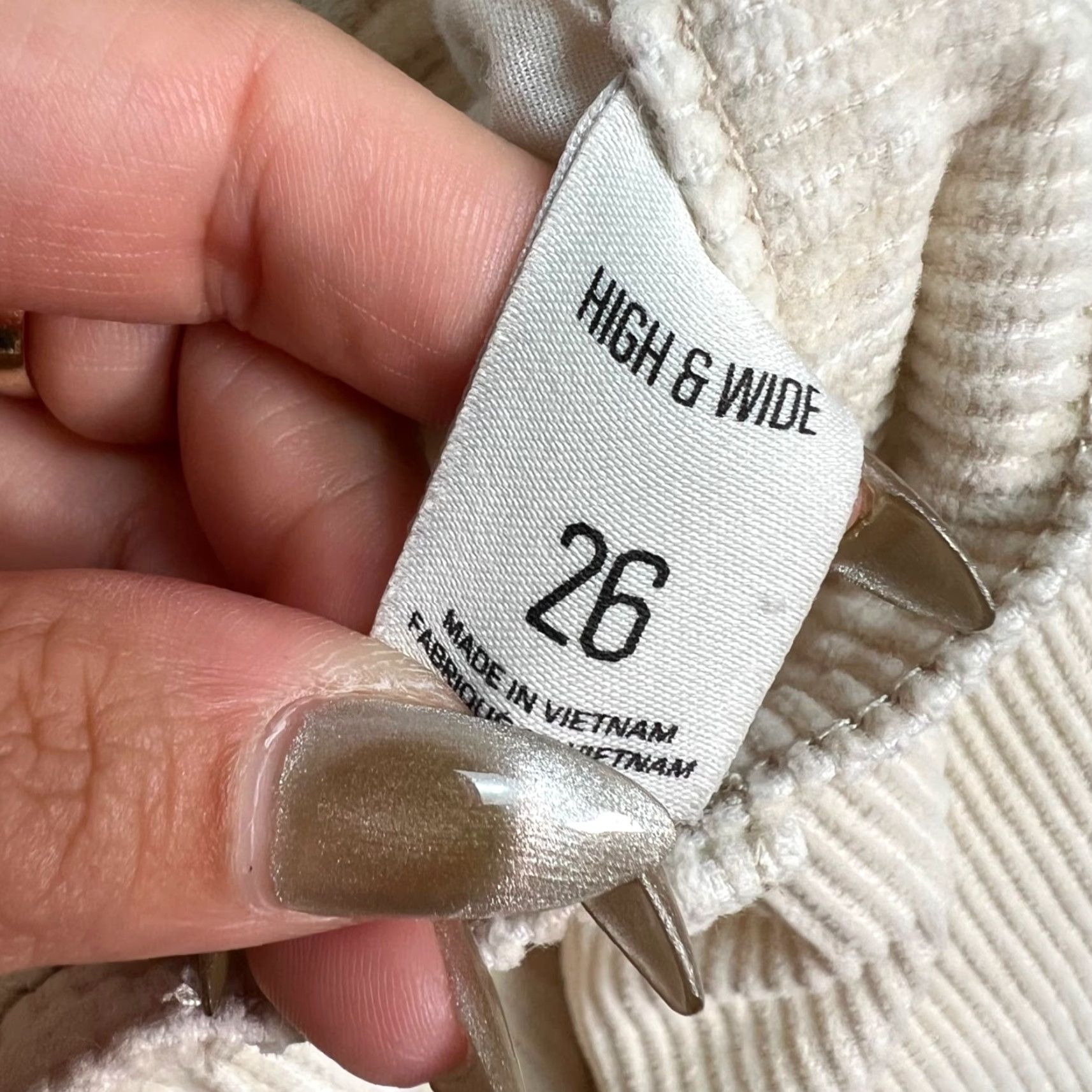 Bdg VINTAGE BDG Womens High Waist Wide Corduroy Pants 26 Beige 100% Cotton Size 26" / US 2 / IT 38 - 4 Thumbnail
