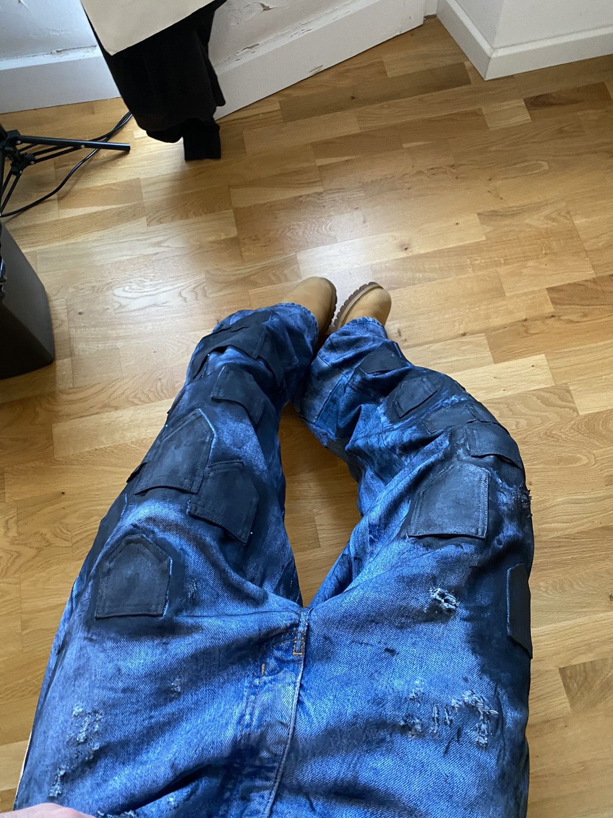 Vintage Custom baggy jeans Size US 35 - 8 Thumbnail