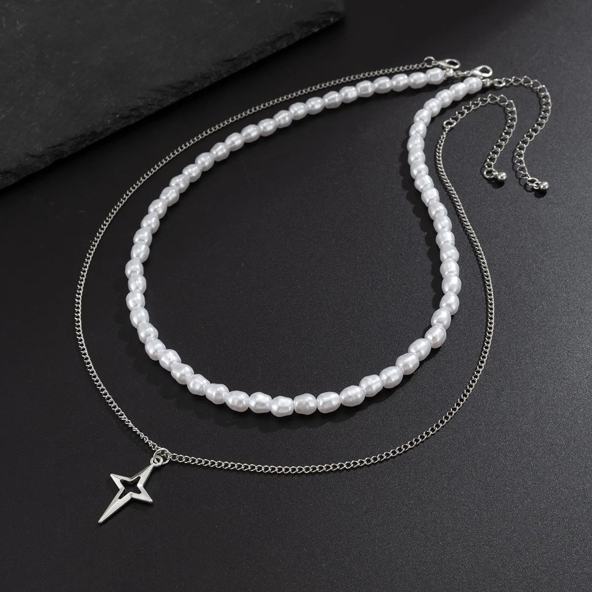 Vintage Pearl Star Thick Chain Necklace Size ONE SIZE - 6 Thumbnail