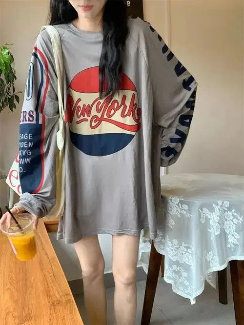 Designer × Vintage Deeptown Vintage Oversized Long Sleeve T Shirt for Women Size L / US 10 / IT 46 - 4 Thumbnail