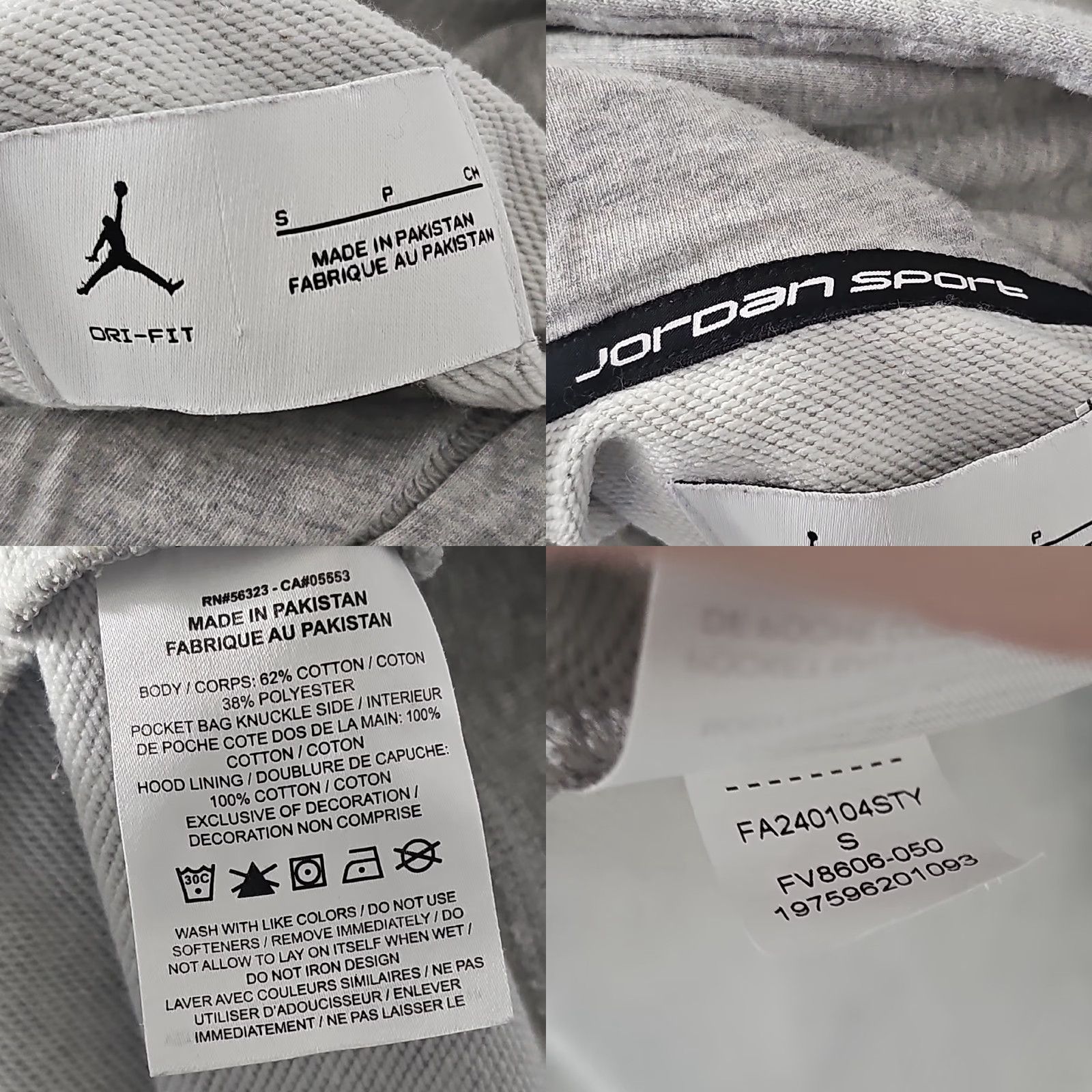 Nike Nike Jordan Hoodie Mens S Gray Dri-Fit Pullover Hooded Sweatshirt FV8606-050 Size US S / EU 44-46 / 1 - 8 Thumbnail