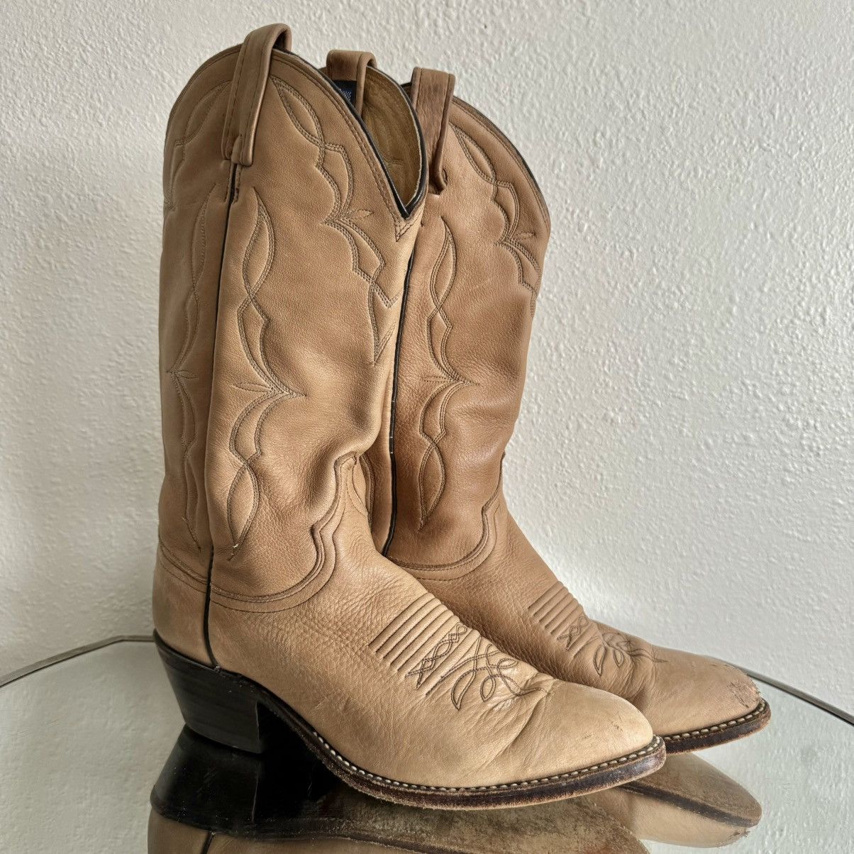 Dan Post DAN POST Vintage Tan Leather Western Rancher Cowboy Boots Size US 8 / EU 41 - 1 Thumbnail