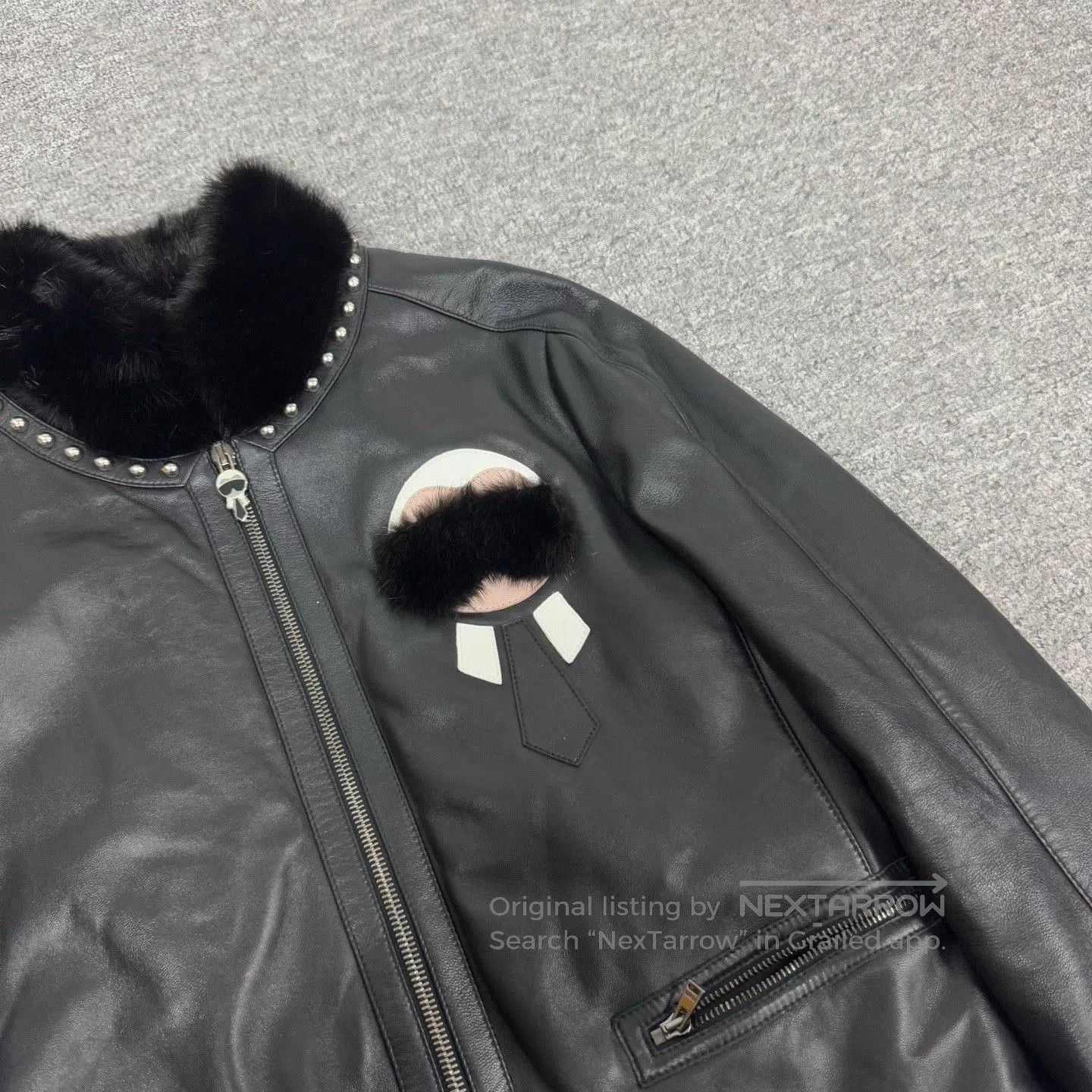 Fendi FENDI Karl Lagerfeld Mink Collar Lambskin Jacket. Size S / US 4 / IT 40 - 3 Thumbnail