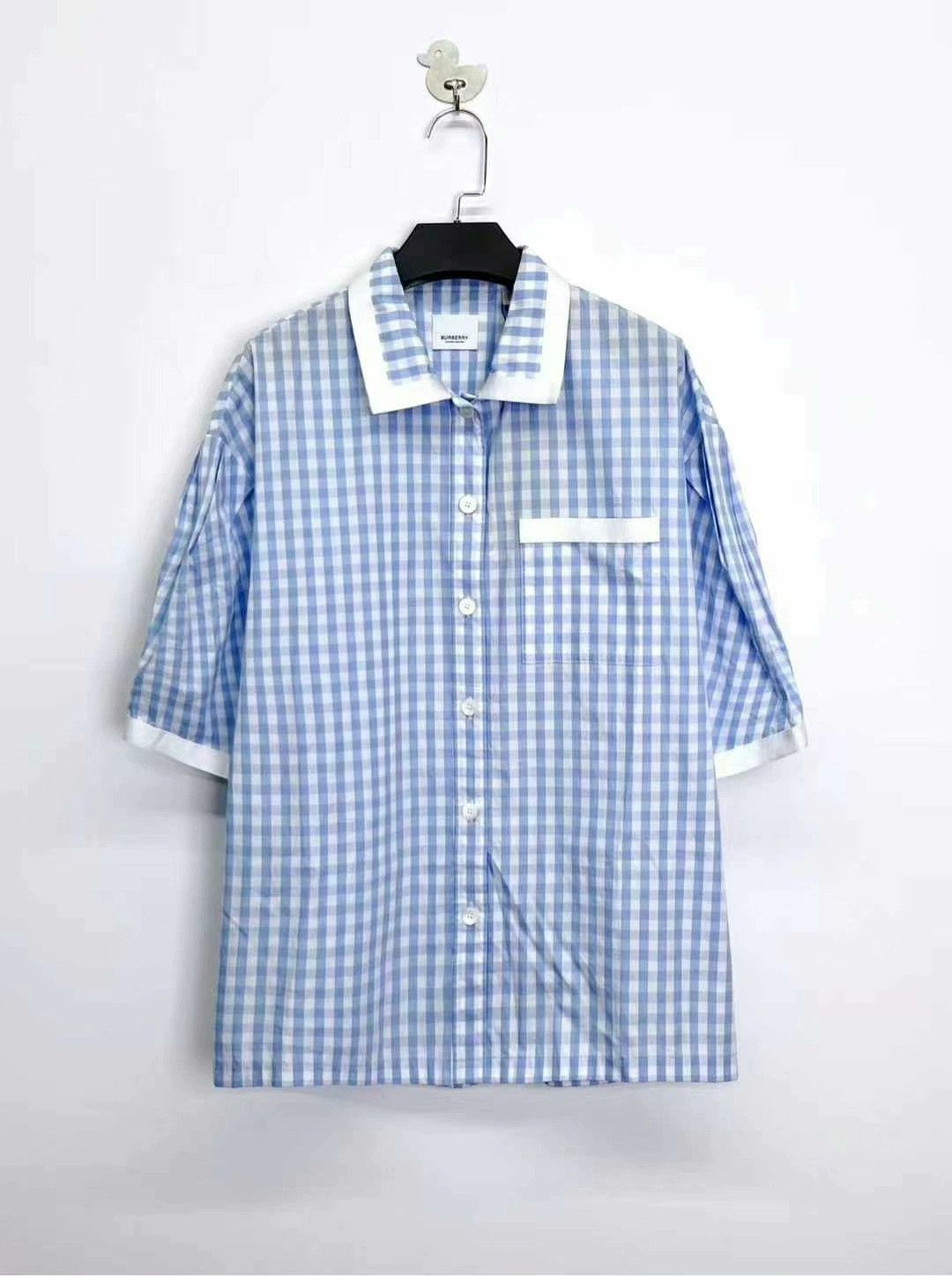 Burberry burberry blue and white check short sleeve shirt Size US L / EU 52-54 / 3 - 1 Thumbnail