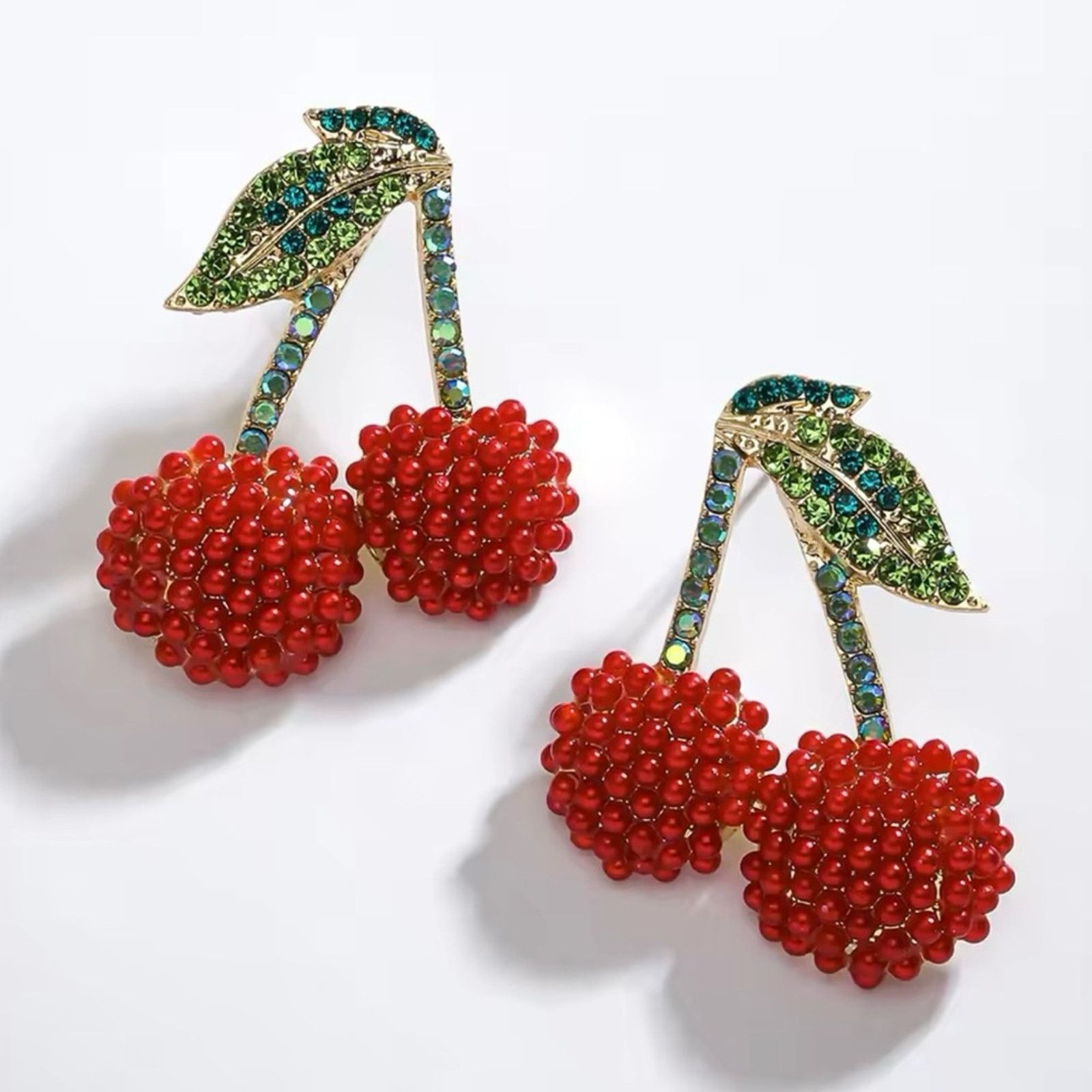 Other Rhinestones Cherry Earrings Size ONE SIZE - 1 Thumbnail
