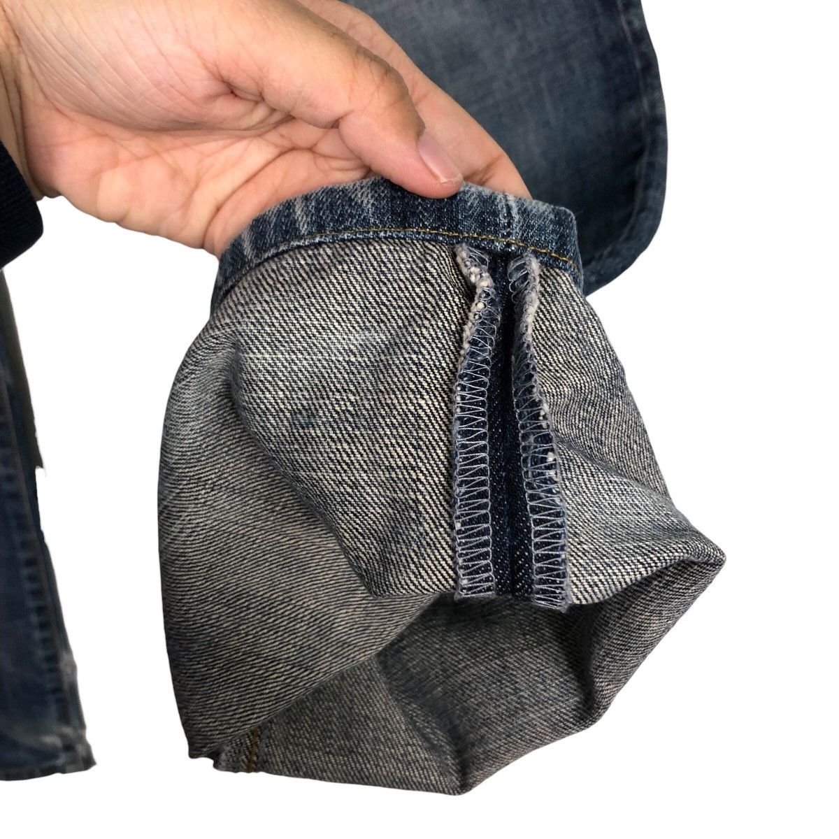 Japanese Brand Ring Denim Dark Wash Straight Leg Jeans Faded Size US 30 / EU 46 - 15 Thumbnail