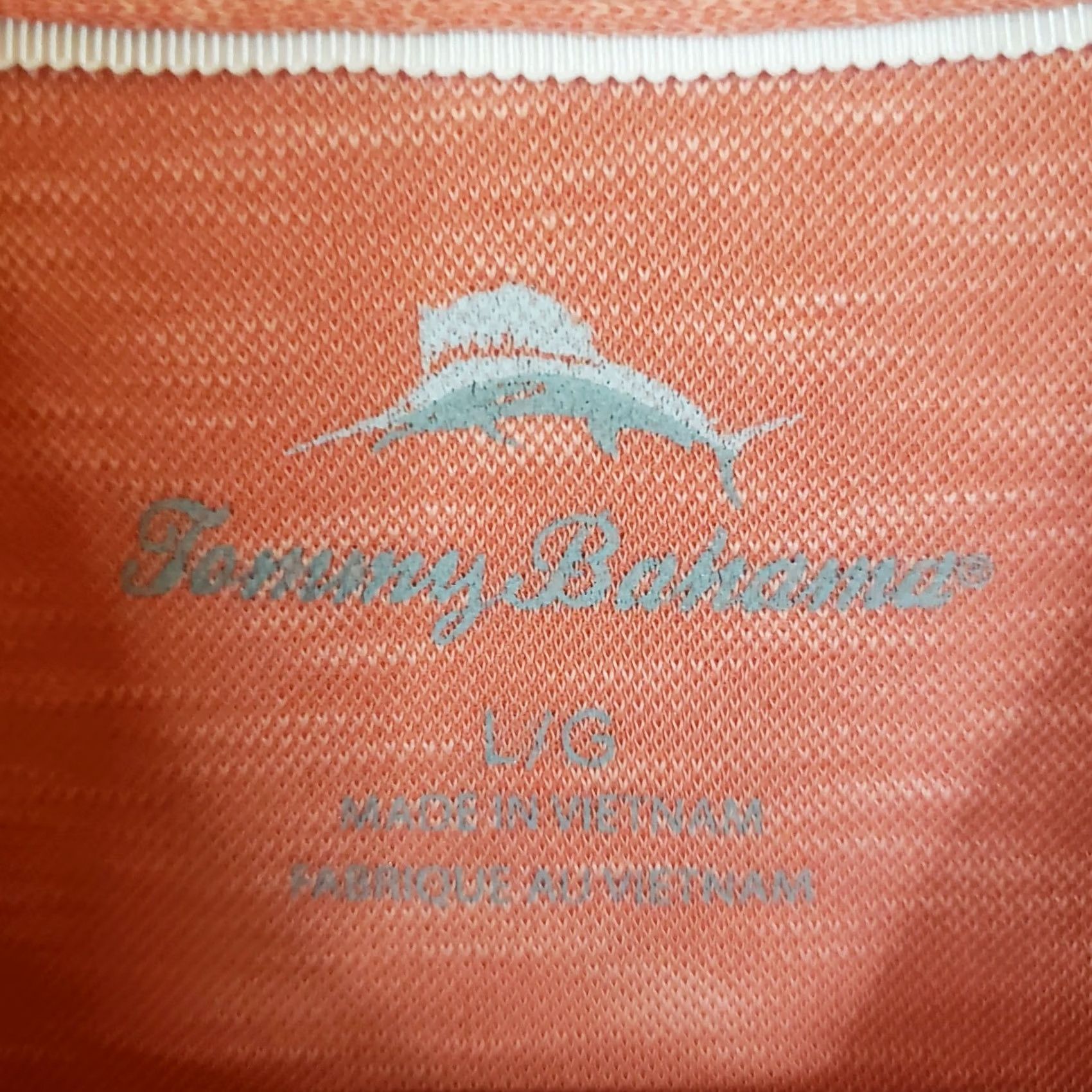 Tommy Bahama Tommy Bahama Logo Polo Shirt Knit Tencel Lycocell Melon Men's L Shirt Polo Casual Beach Logo Short Sleeve Size US L / EU 52-54 / 3 - 7 Thumbnail