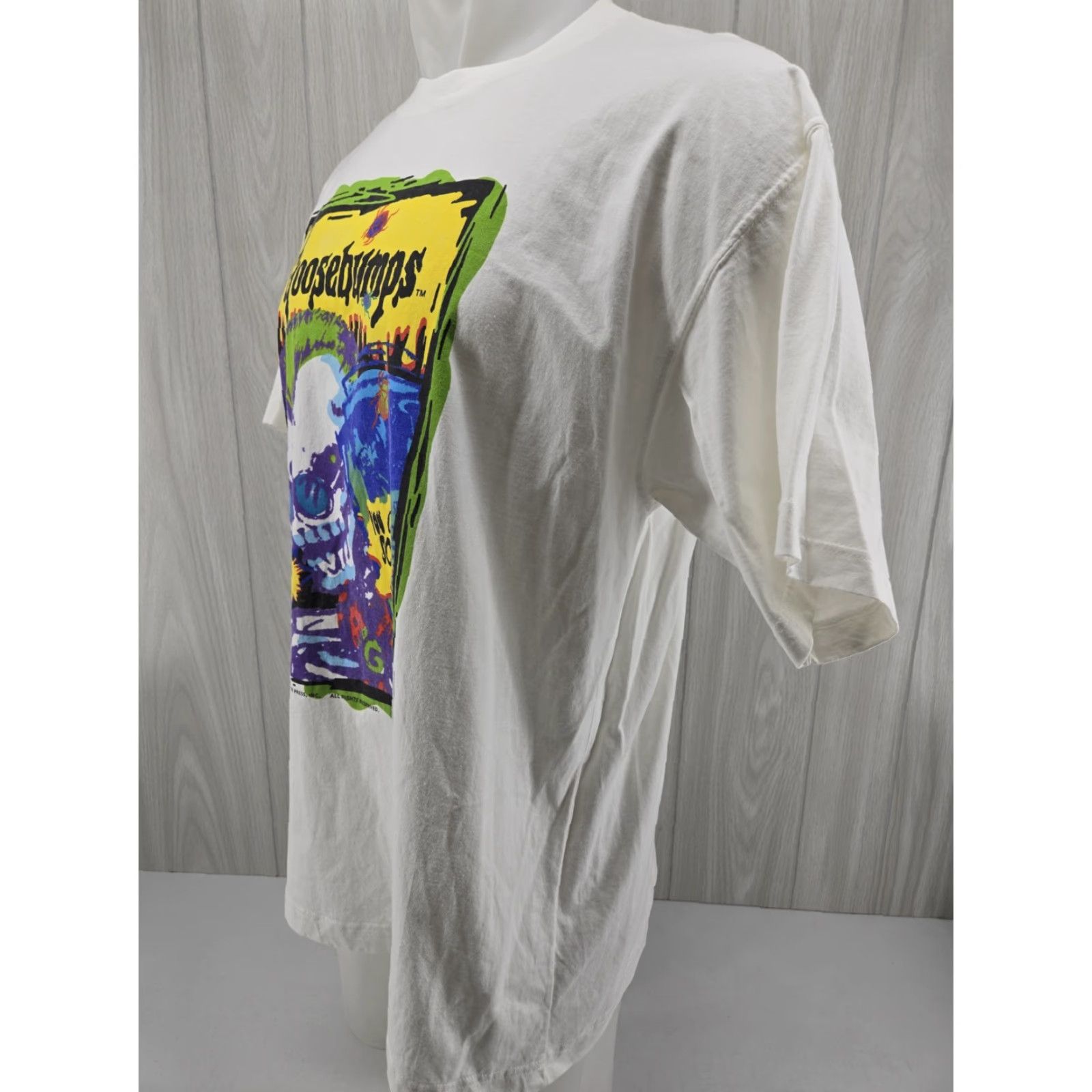 Vintage VINTAGE Goosebumps Shirt XL You Can’t Scare Me Parachute Press #1 1995 90s Halloween Horror Skull Tim Jacobus Mens Shirt Scary Vintage Size US XL / EU 56 / 4 - 5 Thumbnail