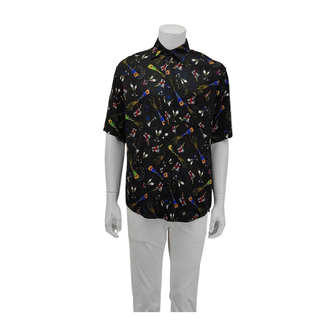 Balenciaga Balenciaga Champagne Print Short Sleeve Shirt 37 Size US S / EU 44-46 / 1 - 1 Thumbnail