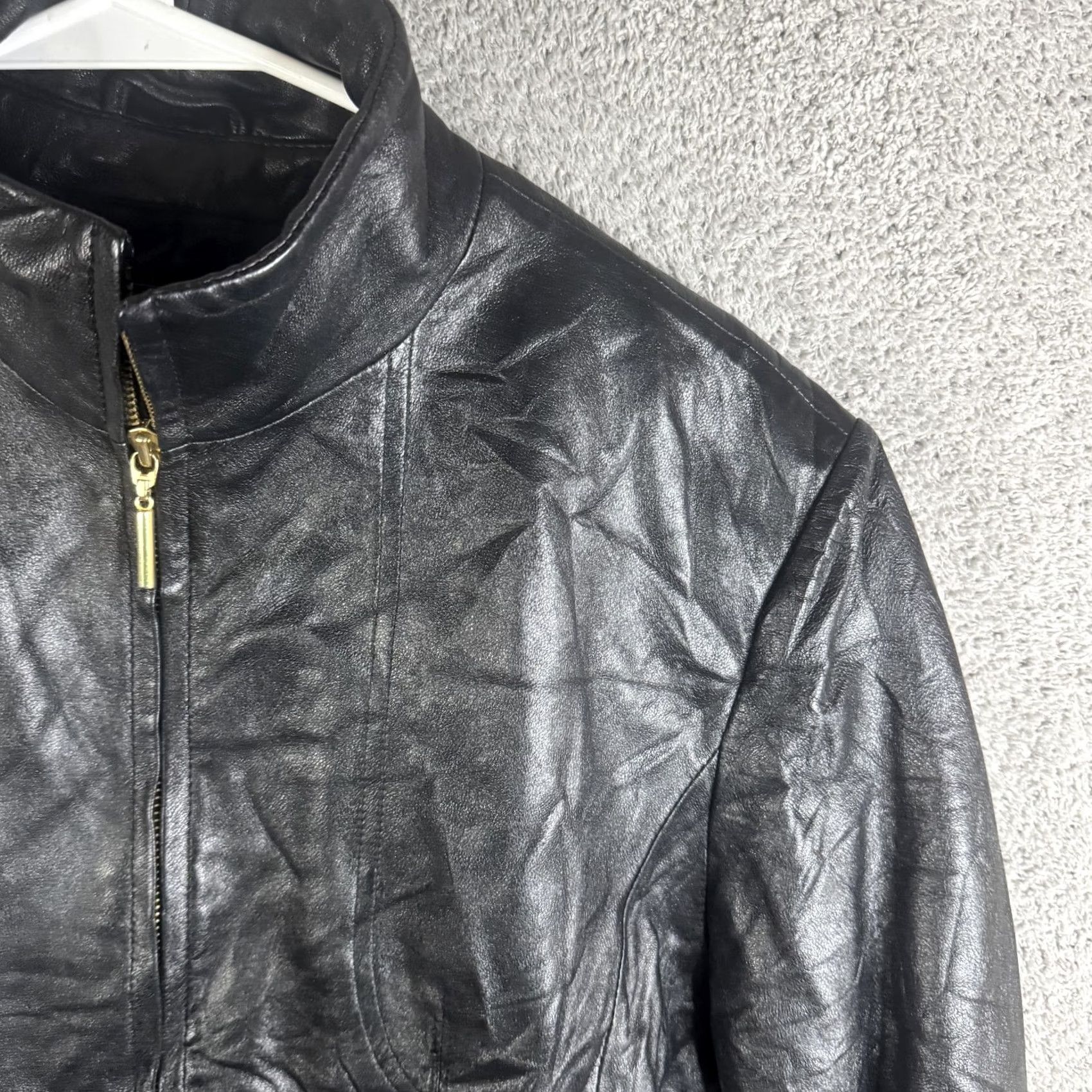 Vintage Wilsons Leather Pelle Studio Jacket Womens XL Black Leather Full Zip Lined Jacket Size XL / US 12-14 / IT 48-50 - 4 Thumbnail