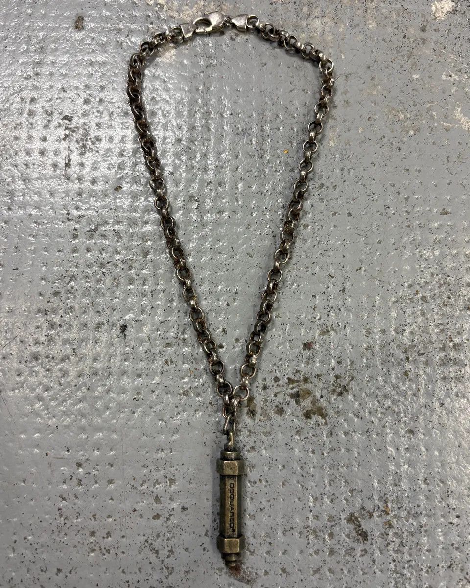 Dsquared2 2000s Dsquared2 Silver Metal Pendant Necklace Size ONE SIZE - 1 Thumbnail