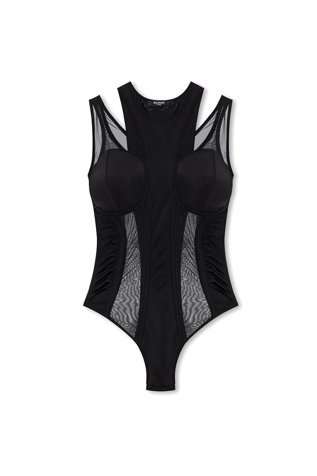 image of Balmain O1W1Db10224 Bodysuits In Black, Women's (Size Small)