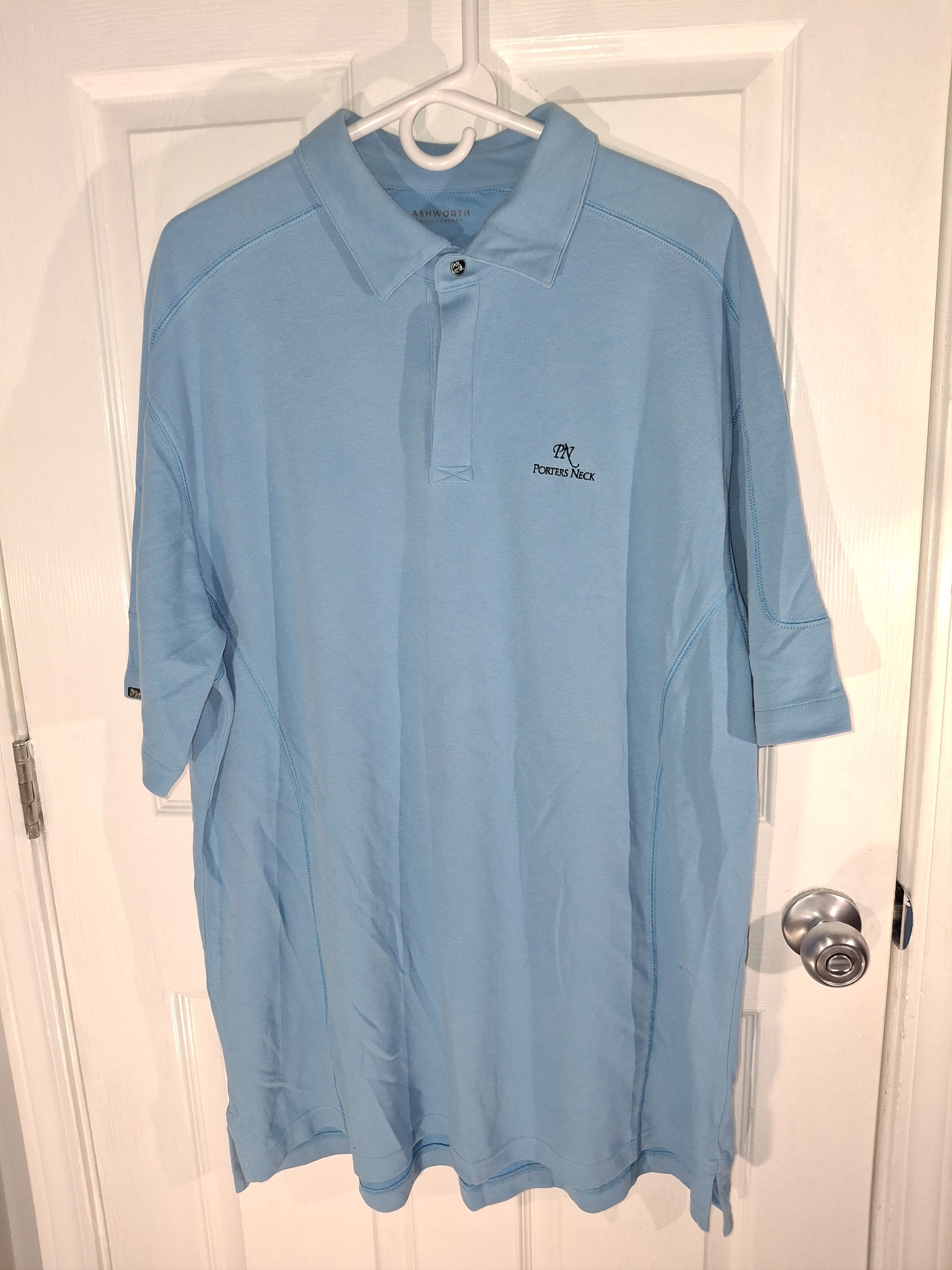 Ashworth Ashworth Golf Porters Neck Embroidered Polo Shirt XL Blue Size US XL / EU 56 / 4 - 1 Thumbnail