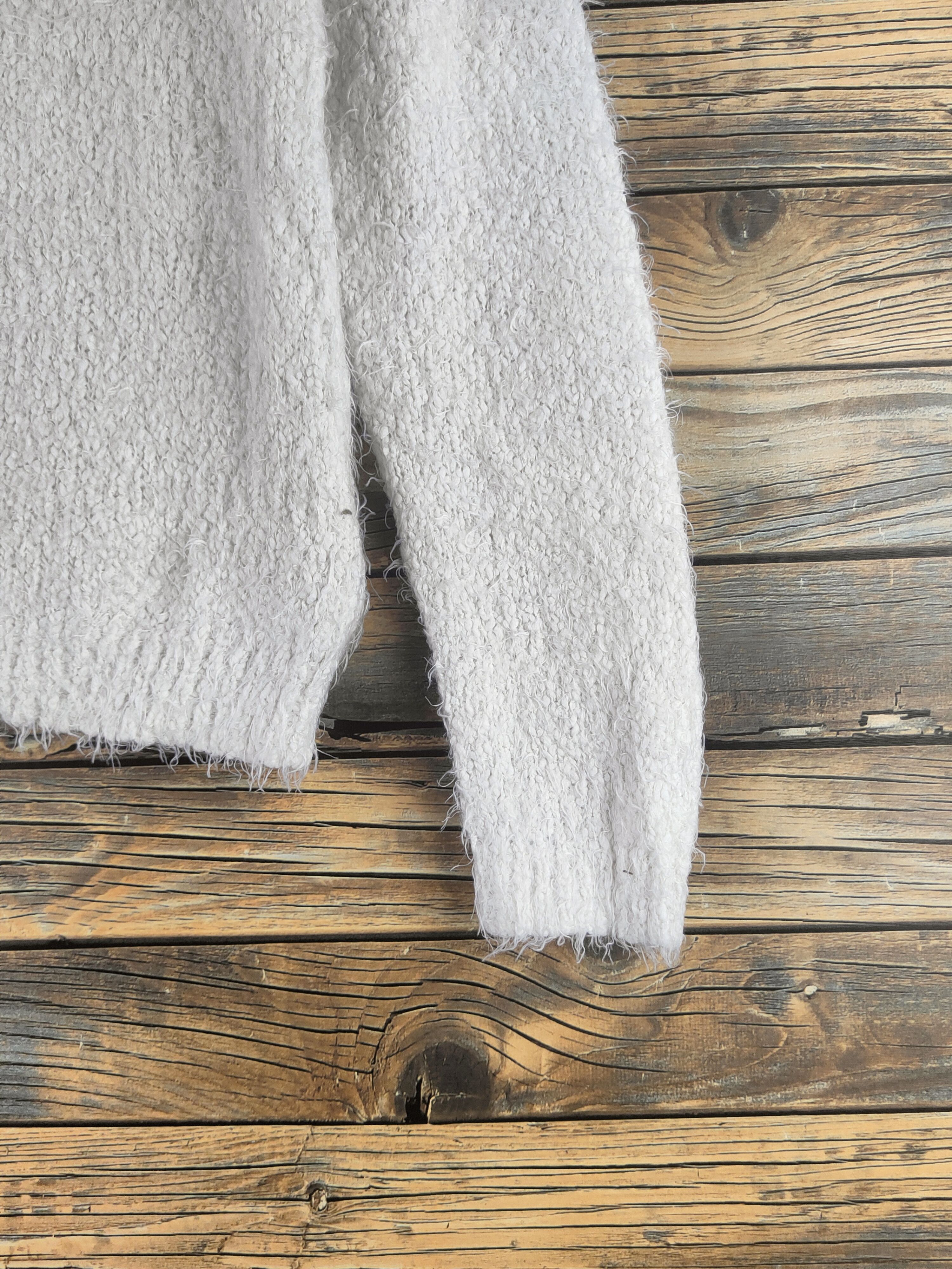 Japanese Brand DL Ann Basket White Fur Mohair Knitwear #46-511 Size S / US 4 / IT 40 - 6 Thumbnail