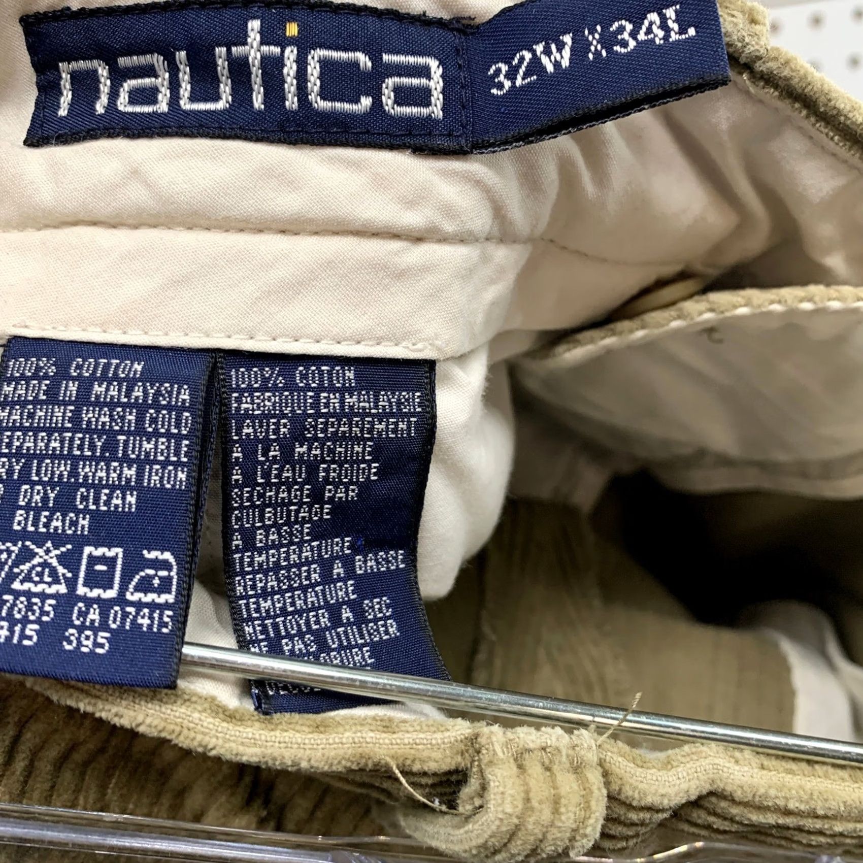 Nautica Nautica Corduroy Pants Khaki Tan 32x34 Straight Leg Cotton Vintage? No. Size US 32 / EU 48 - 6 Thumbnail